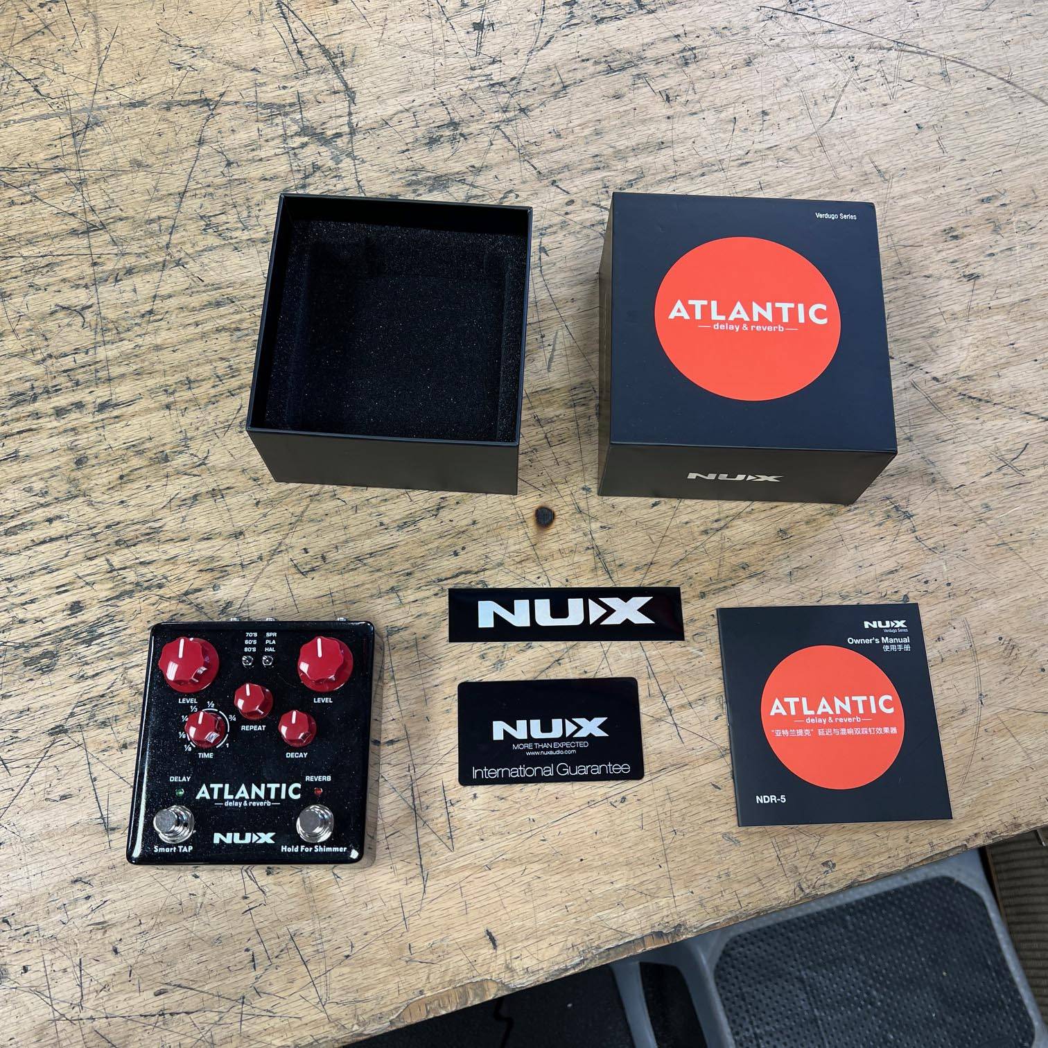 Used NUX NDR-5 Verdugo Series Atlantic Delay & Reverb Guitar Pedal with Original Box and Manual