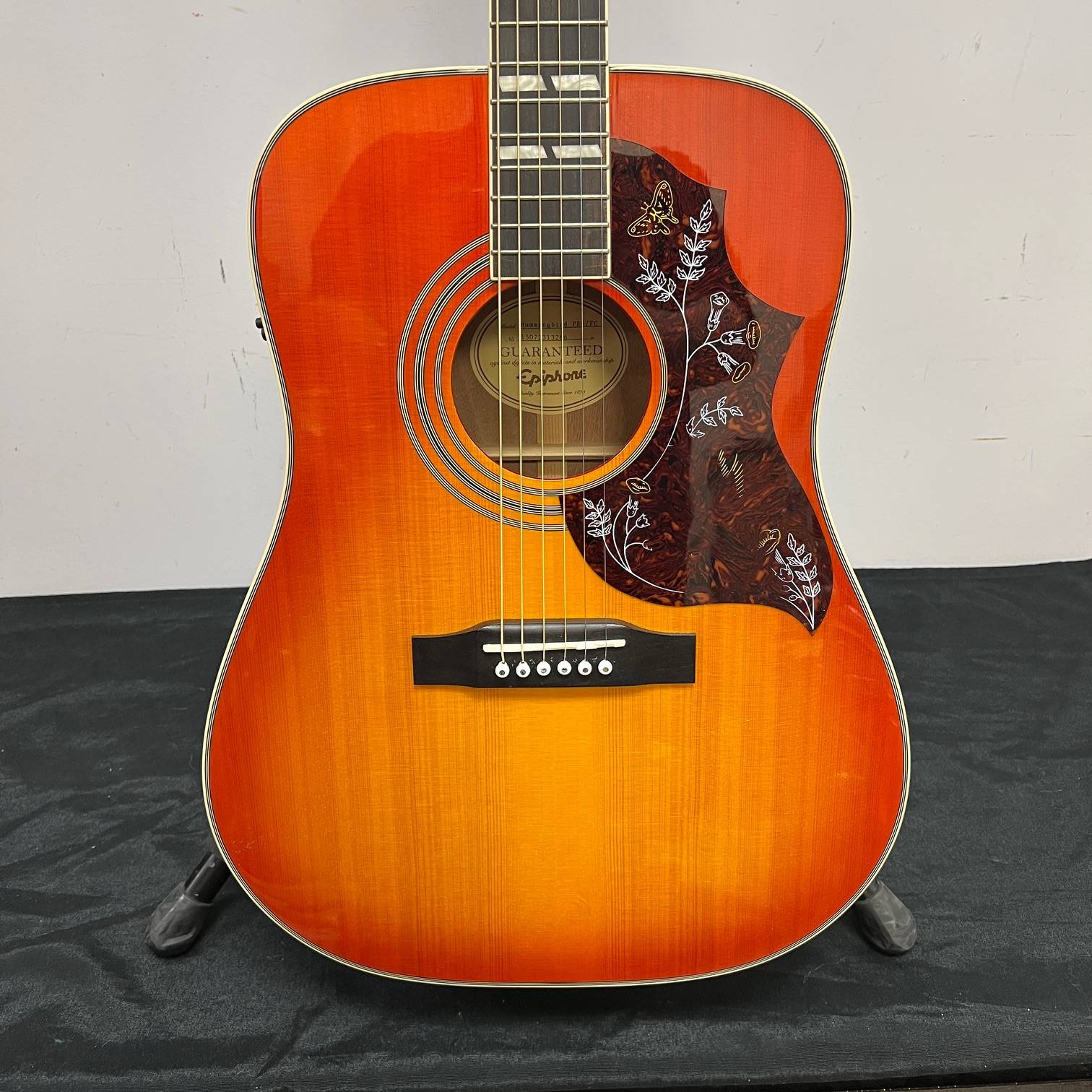 Used Epiphone Hummingbird Pro FC 6-String Acoustic Electric Guitar Faded Cherry - Image 6