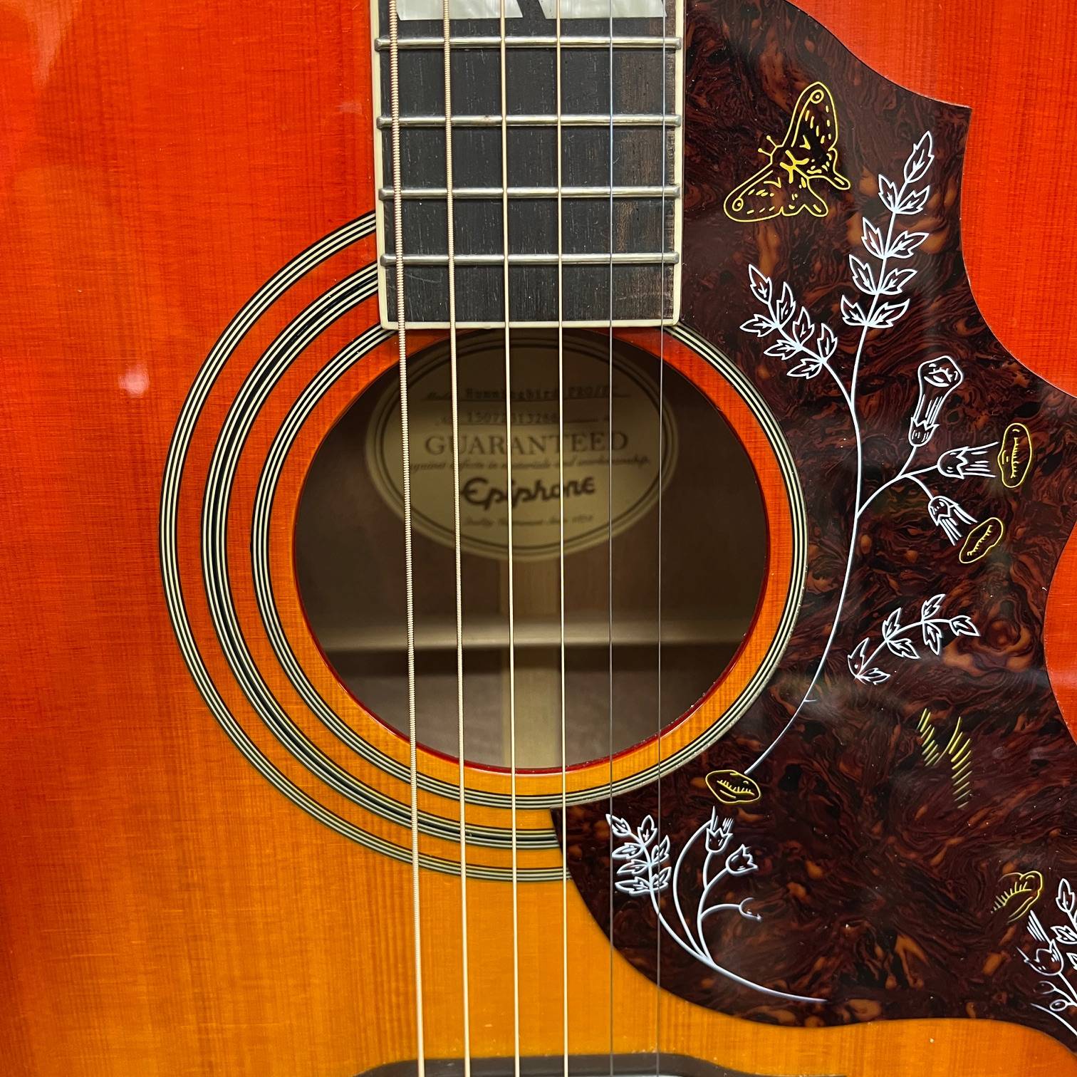 Used Epiphone Hummingbird Pro FC 6-String Acoustic Electric Guitar Faded Cherry - Image 7