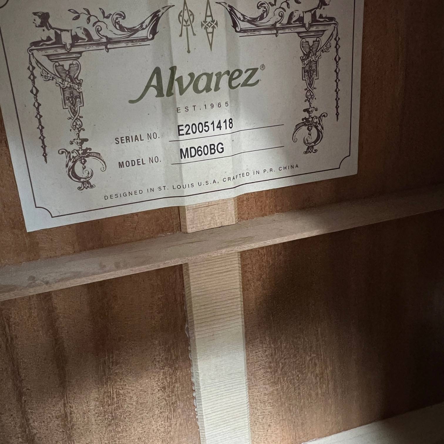 Used Alvarez MD60BG Masterworks 60 Dreadnought Bluegrass Acoustic Guitar with Case - Image 13