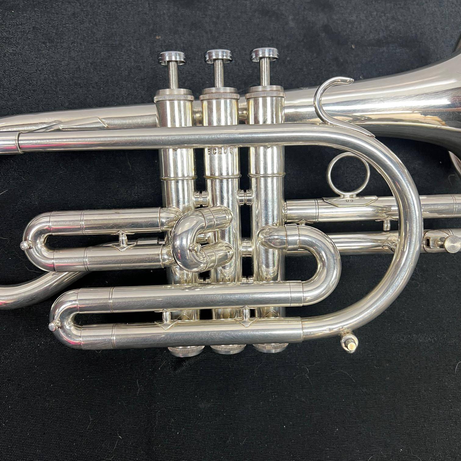 Vintage Getzen Eterna EC Series Silver Bb Cornet with Original Case Just Serviced 1968-1971 Shepherds Crook - Image 4