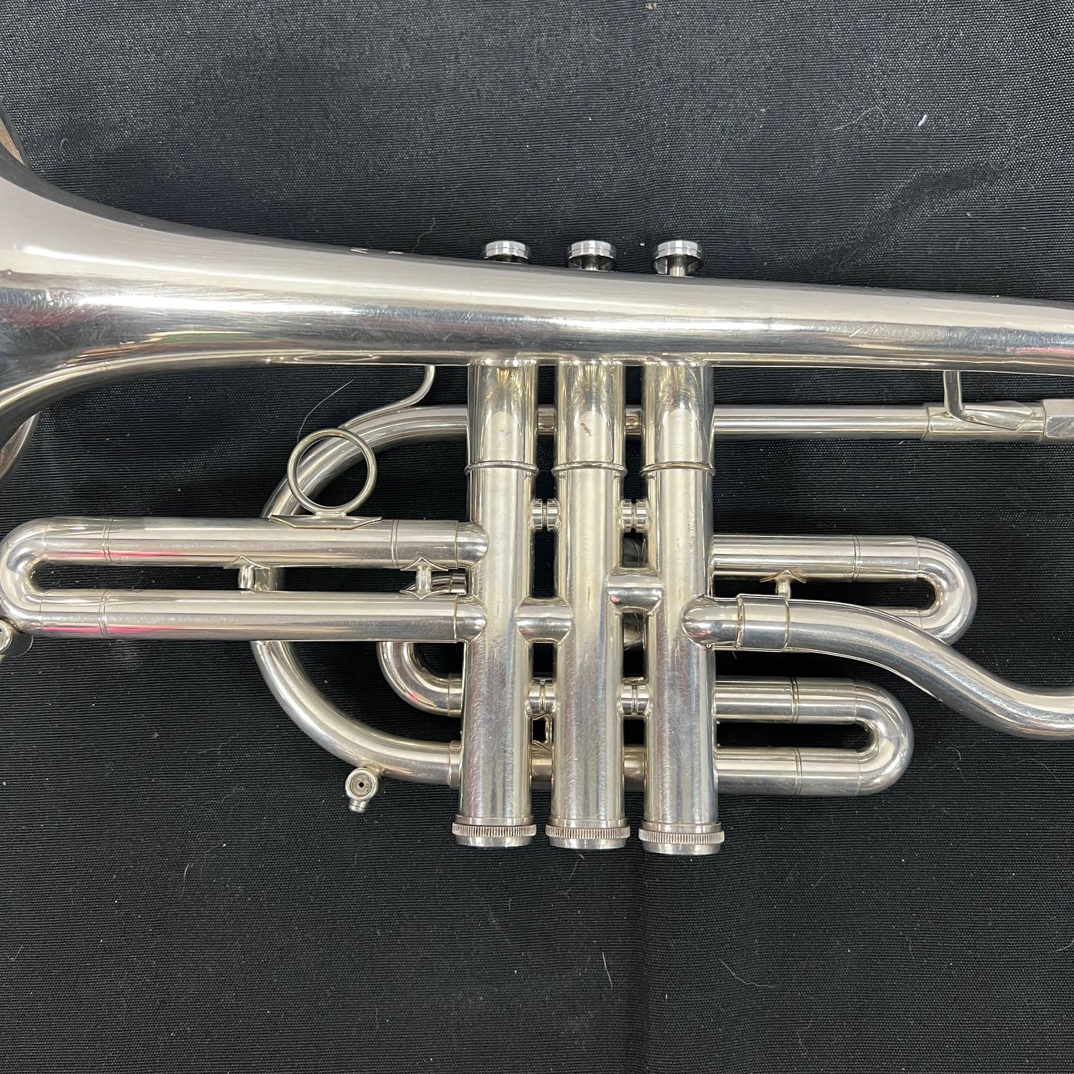 Vintage Getzen Eterna EC Series Silver Bb Cornet with Original Case Just Serviced 1968-1971 Shepherds Crook - Image 12