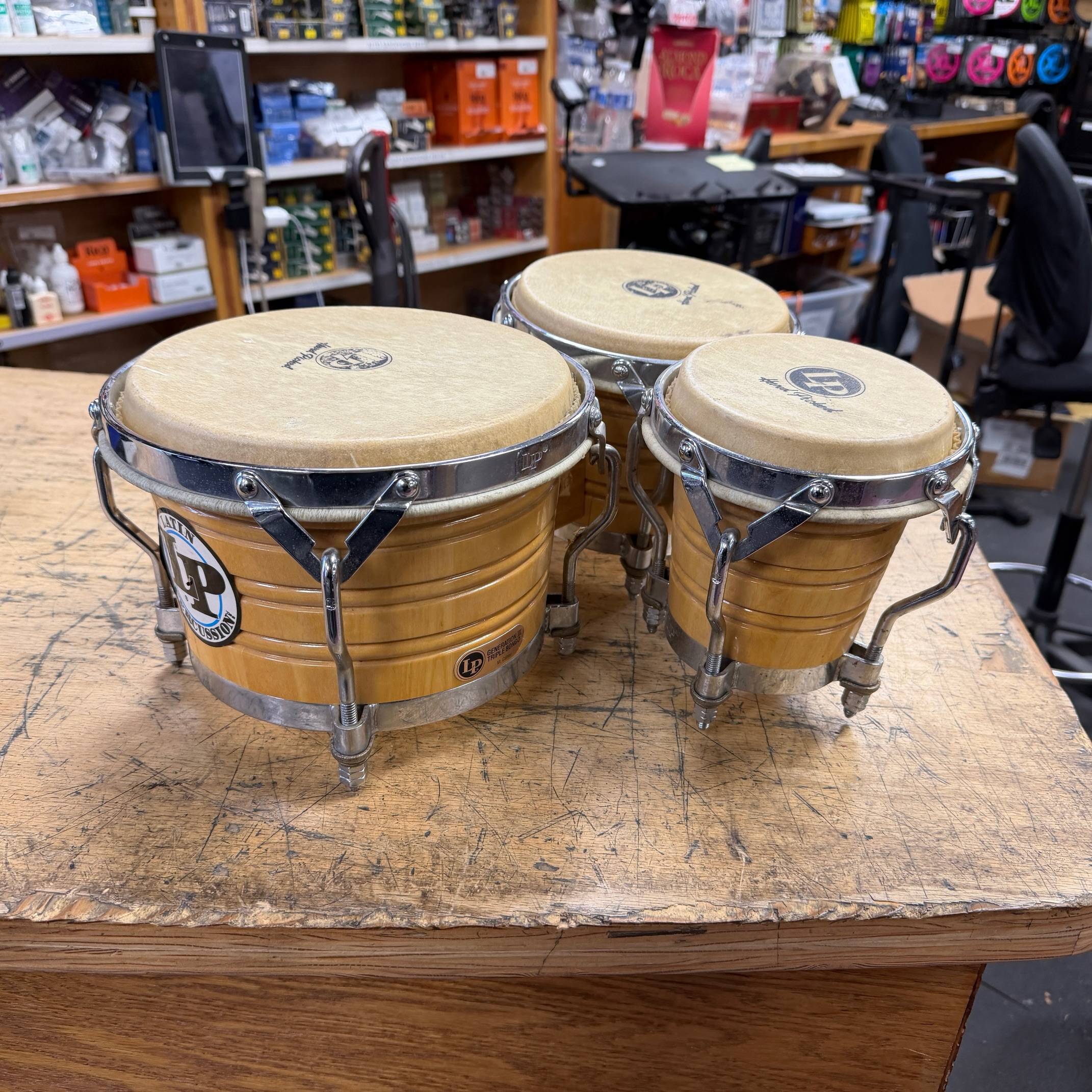 Used LP Latin Percussion M. Cohen Generation III Triple Bongo