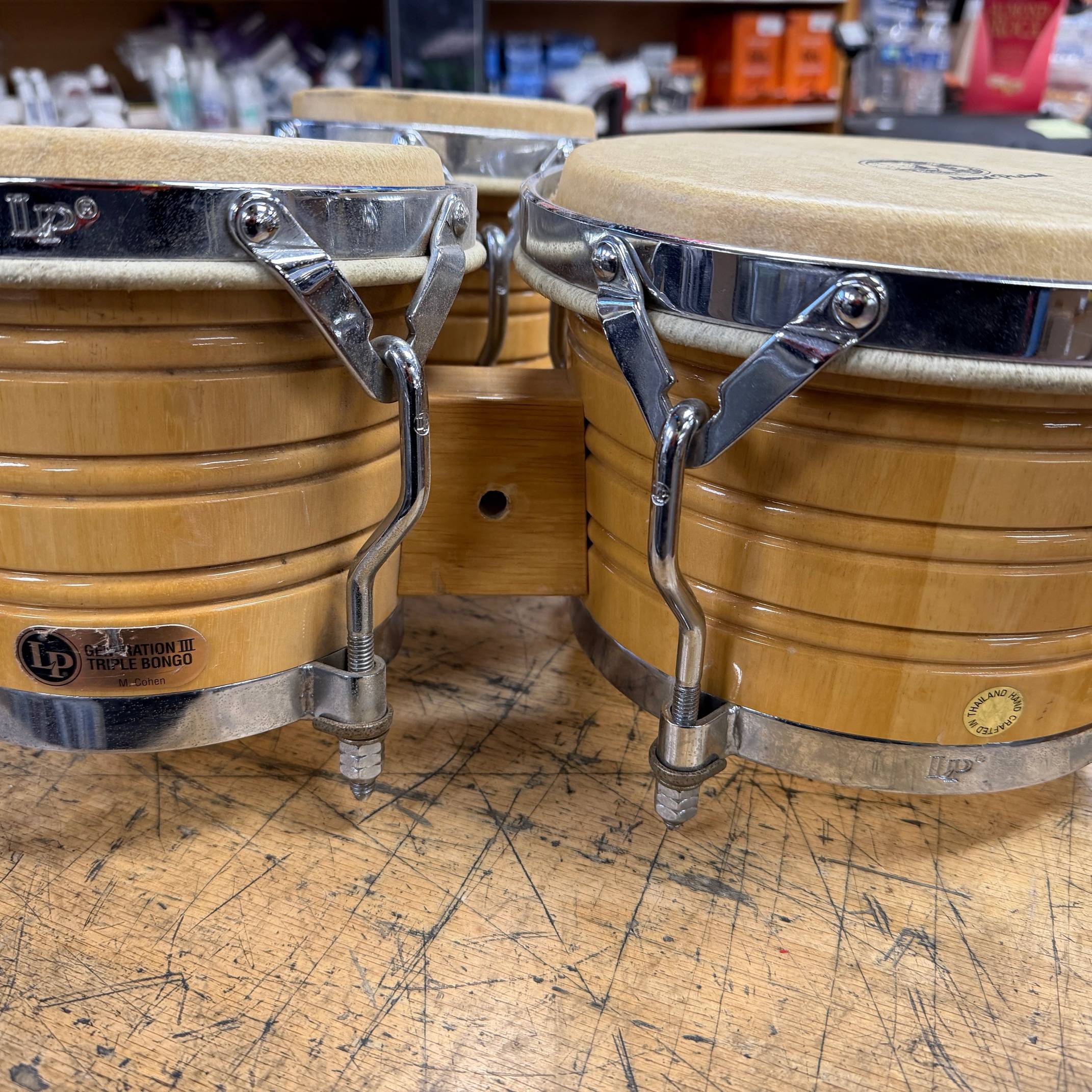 Used LP Latin Percussion M. Cohen Generation III Triple Bongo - Image 8