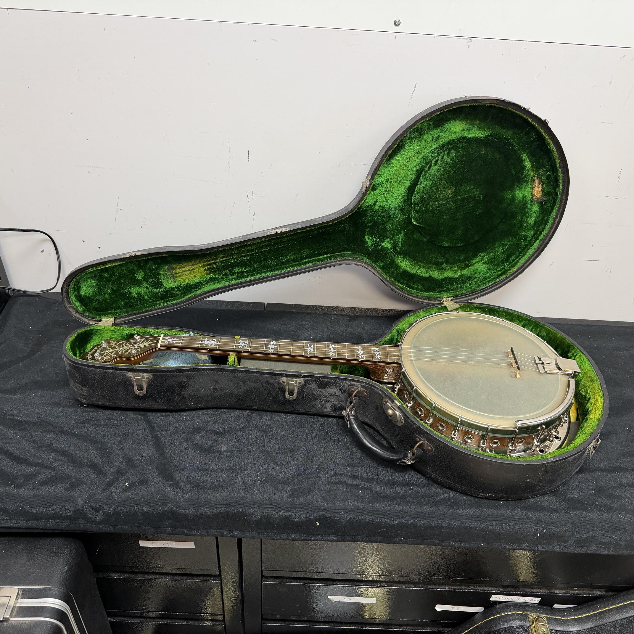 Vintage Gretsch Broadkaster Neck with Orchestrella Body 4-String Tenor Banjo with Resonator and Case