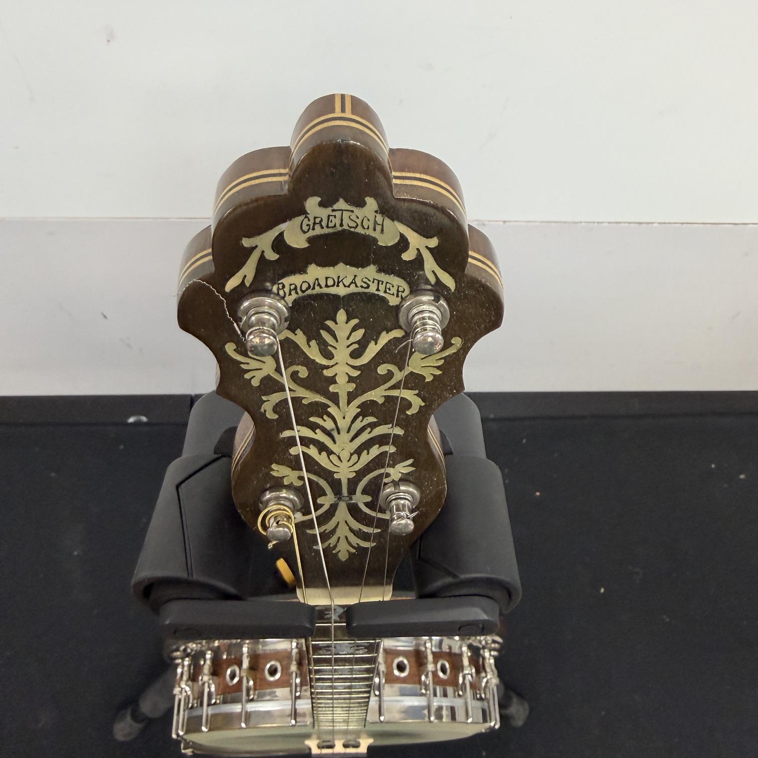 Vintage Gretsch Broadkaster Neck with Orchestrella Body 4-String Tenor Banjo with Resonator and Case - Image 3