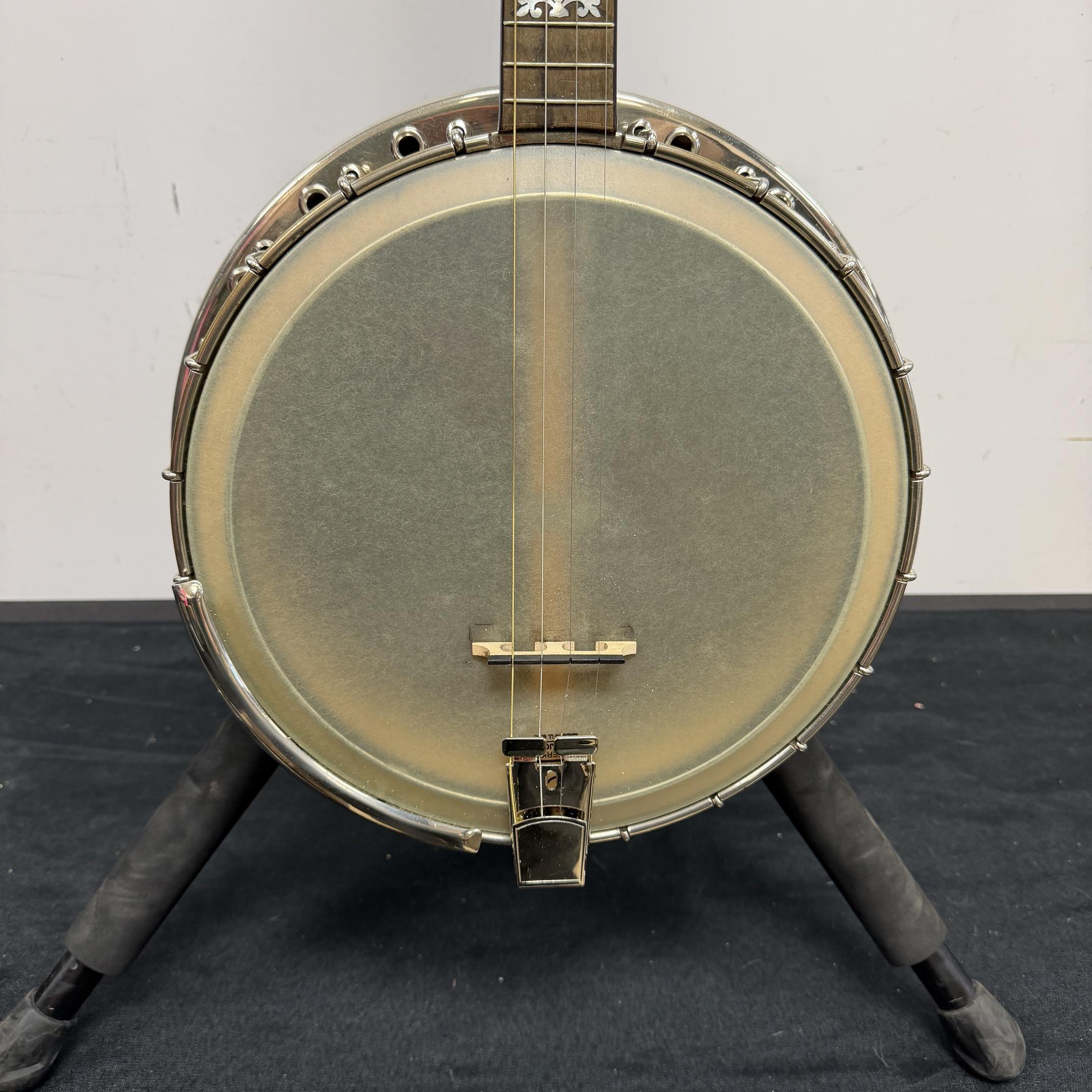 Vintage Gretsch Broadkaster Neck with Orchestrella Body 4-String Tenor Banjo with Resonator and Case - Image 8