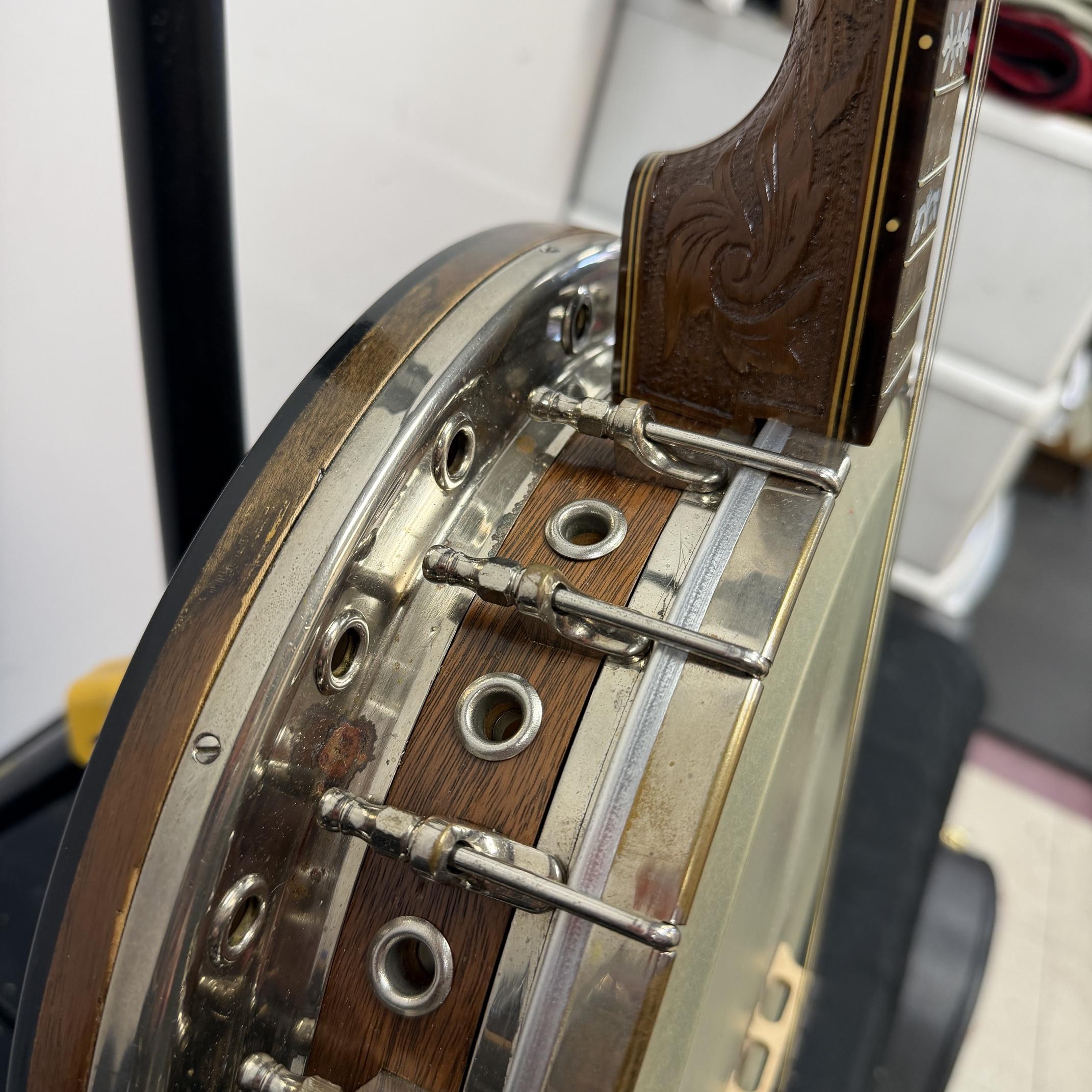 Vintage Gretsch Broadkaster Neck with Orchestrella Body 4-String Tenor Banjo with Resonator and Case - Image 11