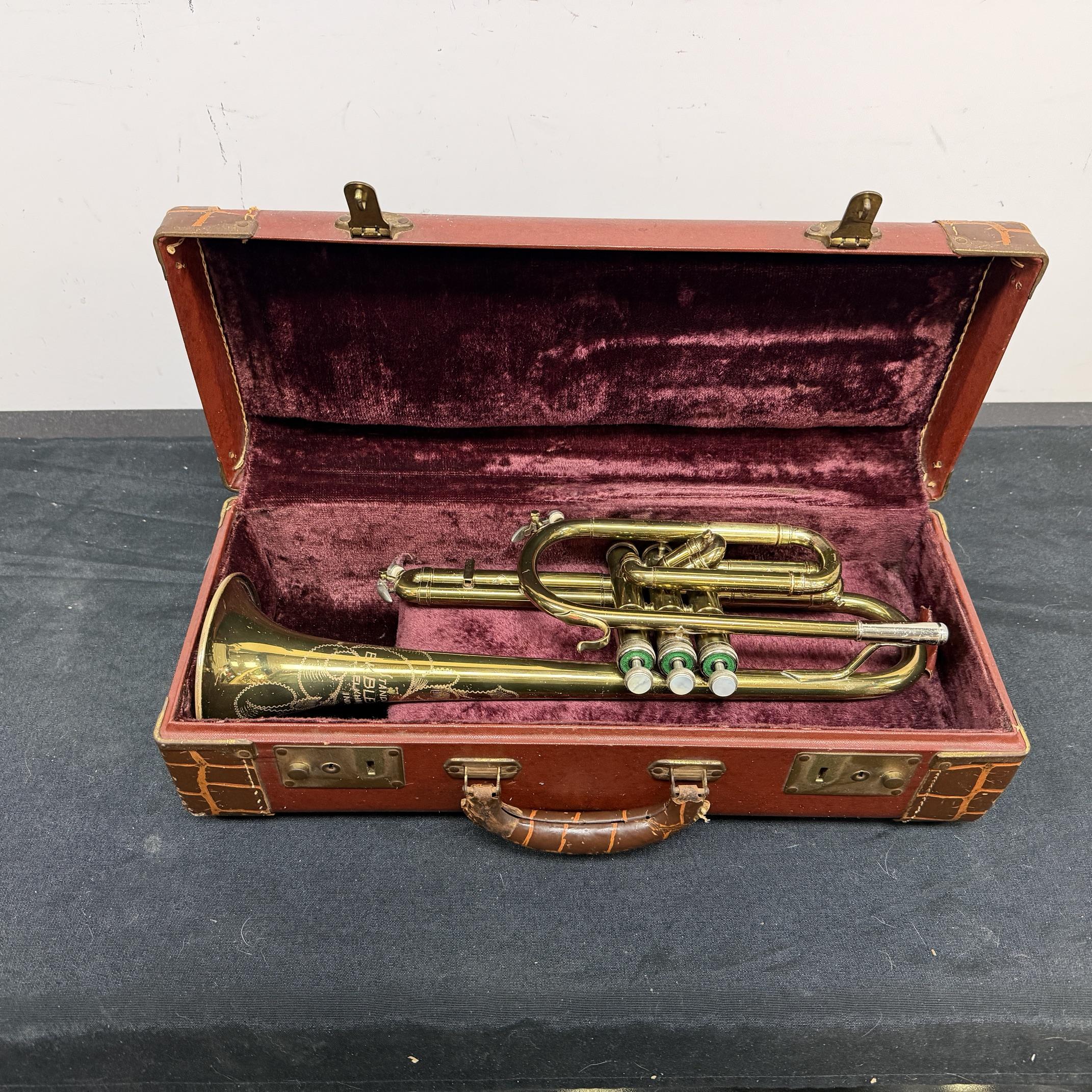 Vintage 1954 EK Blessing Standard Bb Cornet with Case Just Serviced Besson 5 Star Mouthpiece