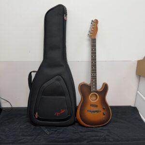 Used Fender American Acoustasonic Telecaster Acoustic Electric Guitar with Fender Gig Bag Sunburst 2019