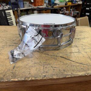 Vintage 1967 Ludwig 14"x5" Chrome over Brass Snare Drum Keystone Badge No. 400? Supraphonic?