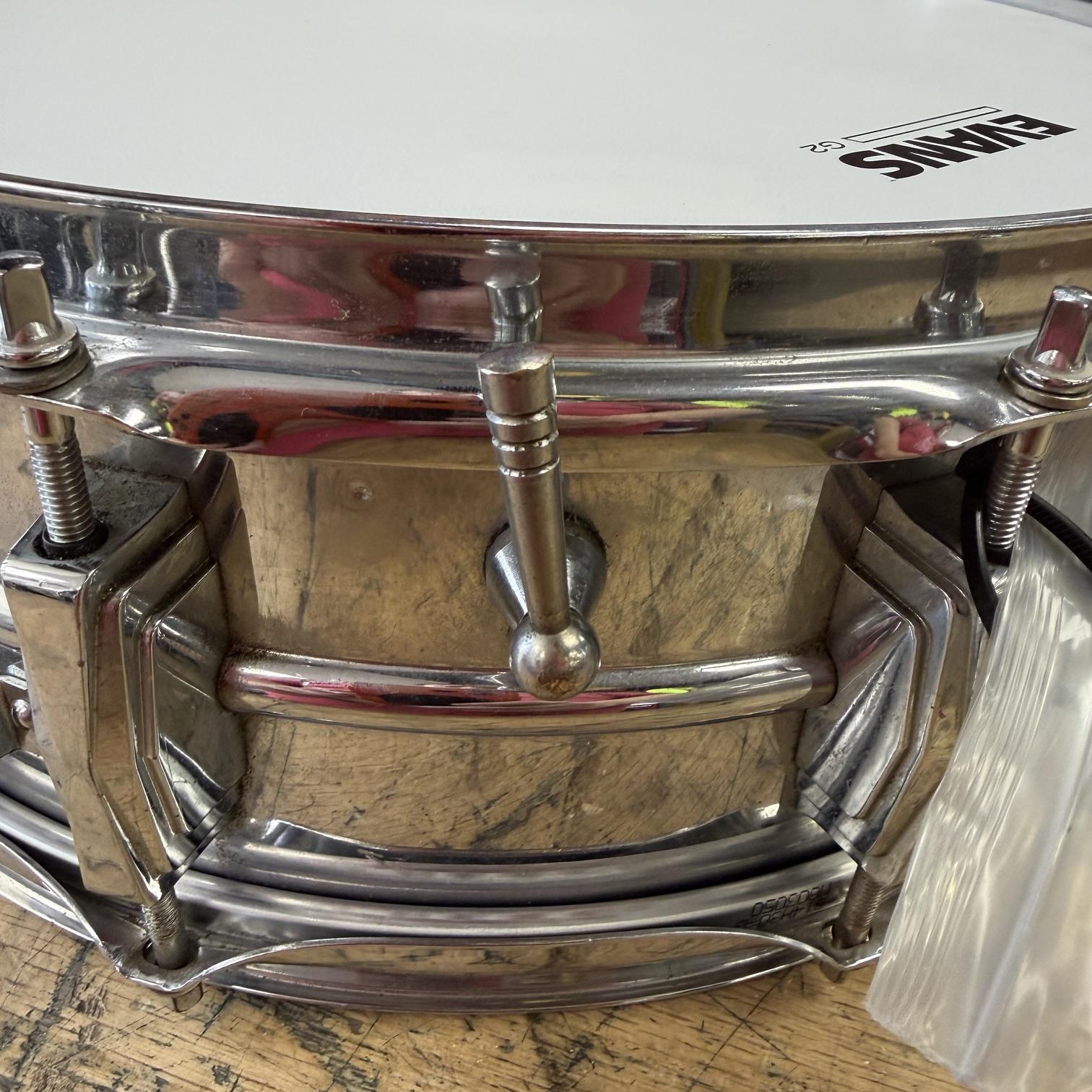 Vintage 1967 Ludwig 14"x5" Chrome over Brass Snare Drum Keystone Badge No. 400? Supraphonic? - Image 7