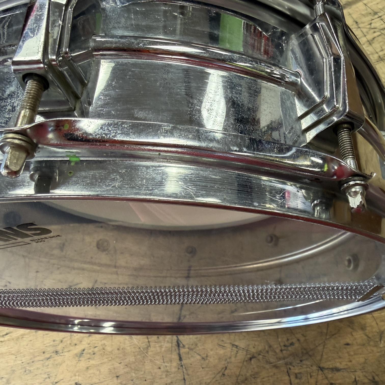 Vintage 1967 Ludwig 14"x5" Chrome over Brass Snare Drum Keystone Badge No. 400? Supraphonic? - Image 13