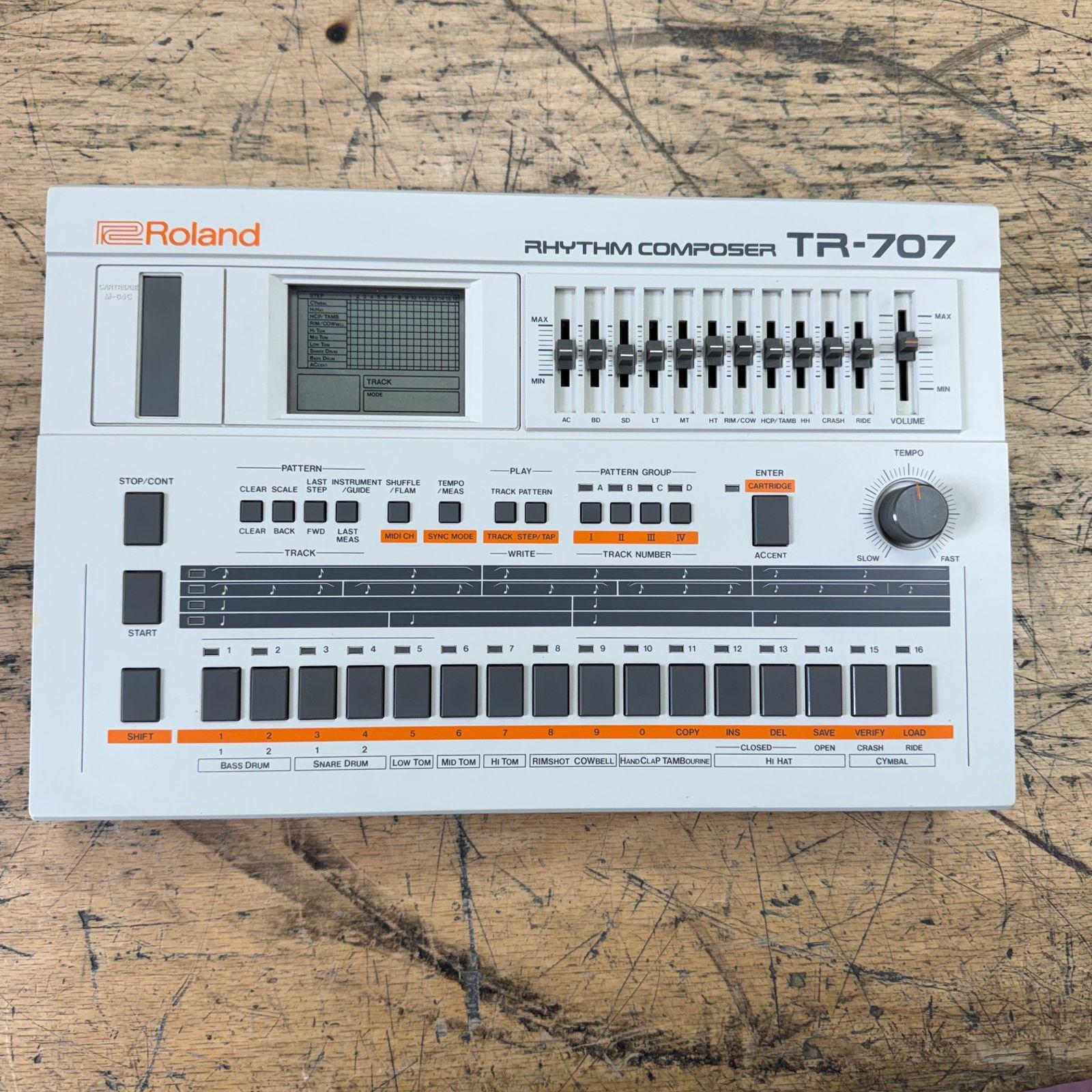 Vintage Roland TR-707 Rhythm Composer Drum Machine with AC Adapter & Original Box Just Serviced Made in Japan - Image 2