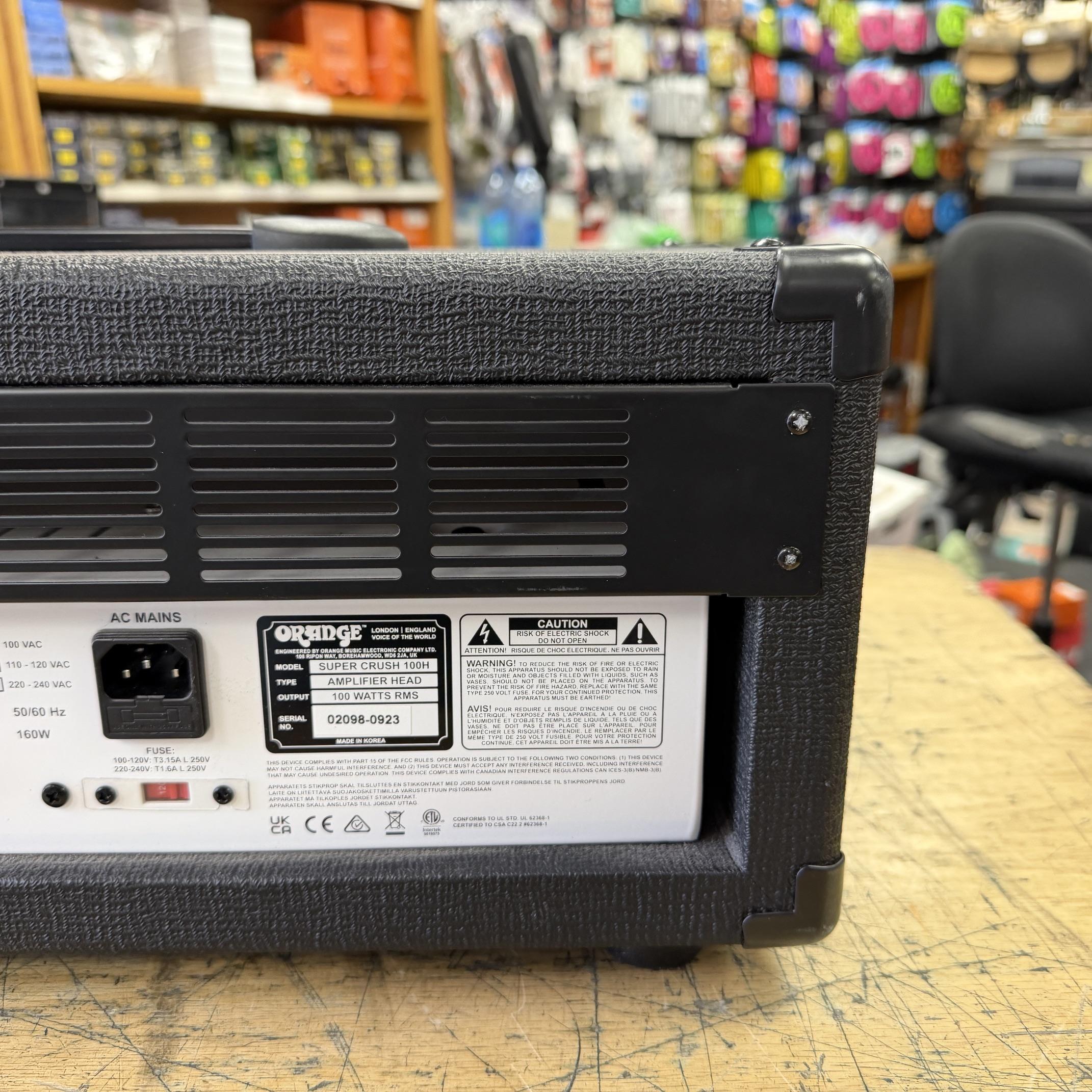 Used Orange Super Crush 100H 100-Watt Guitar Amp Amplifier Head Black - Image 11