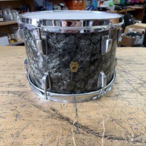 Vintage Ludwig 12"x8" Rack Tom Drum Keystone Badge 1968 Black Oyster Pearl
