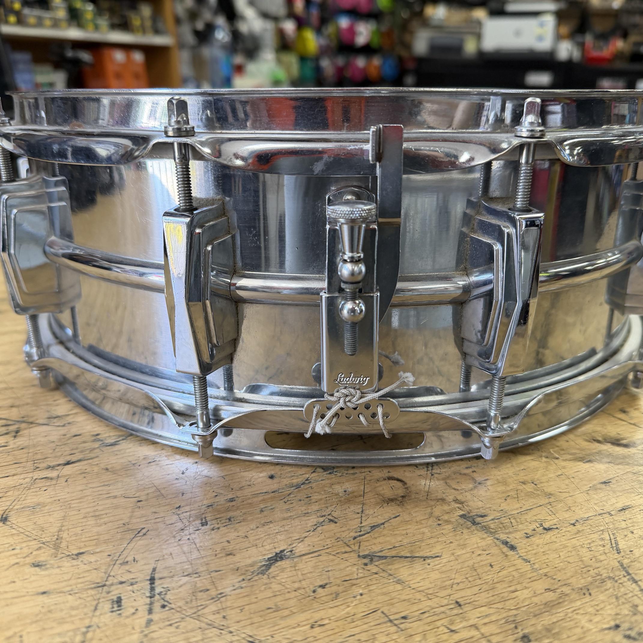 Vintage 1966 Ludwig 14"x5" Ludaloy Aluminum Snare Drum Keystone Badge No. 400? Supraphonic? - Image 3