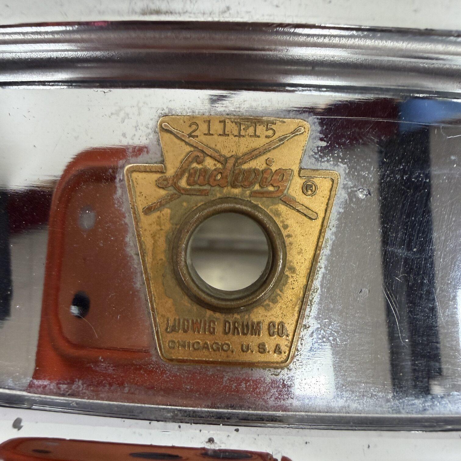 Vintage 1965 Ludwig 14"x5" Ludaloy Aluminum Snare Drum Keystone Badge No. 400? Supraphonic? - Image 2
