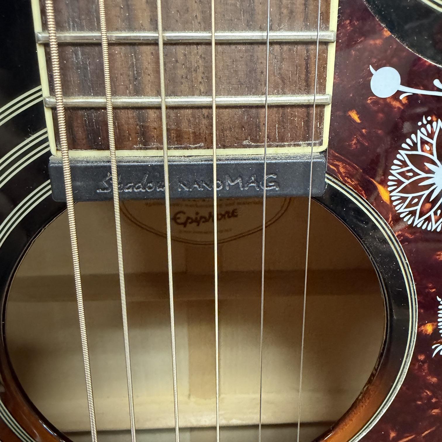 Used Epiphone EJ-200CE VS Super Jumbo Acoustic Electric Guitar Vintage Sunburst with Case 2011 - Image 9