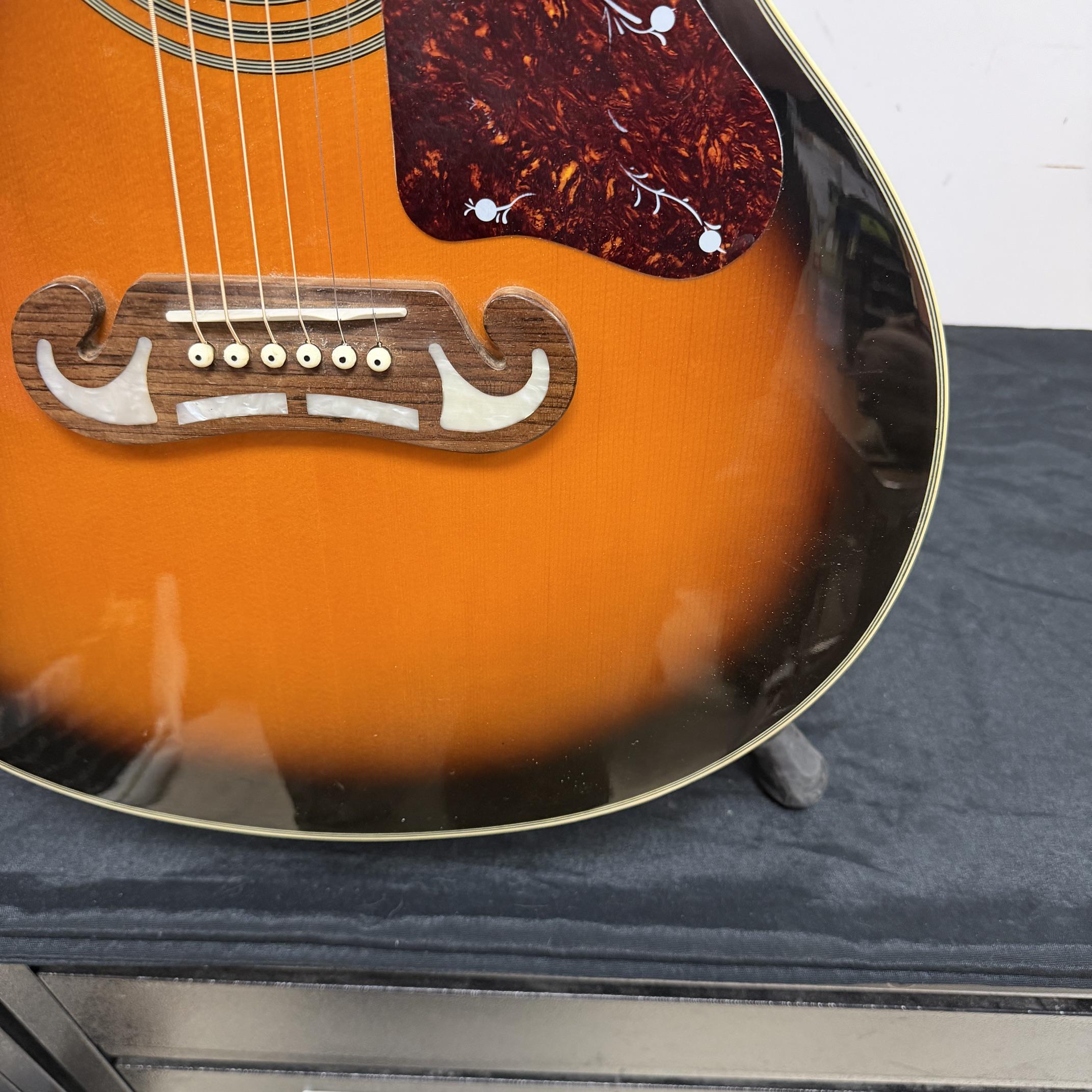 Used Epiphone EJ-200CE VS Super Jumbo Acoustic Electric Guitar Vintage Sunburst with Case 2011 - Image 11