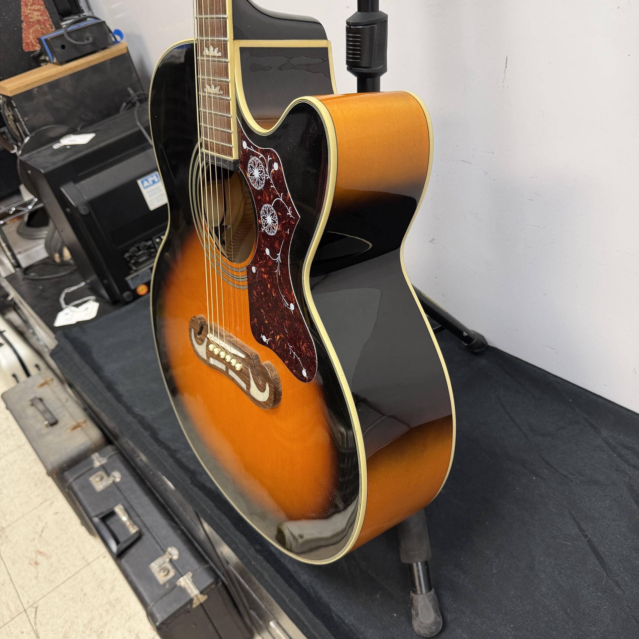 Used Epiphone EJ-200CE VS Super Jumbo Acoustic Electric Guitar Vintage Sunburst with Case 2011 - Image 15