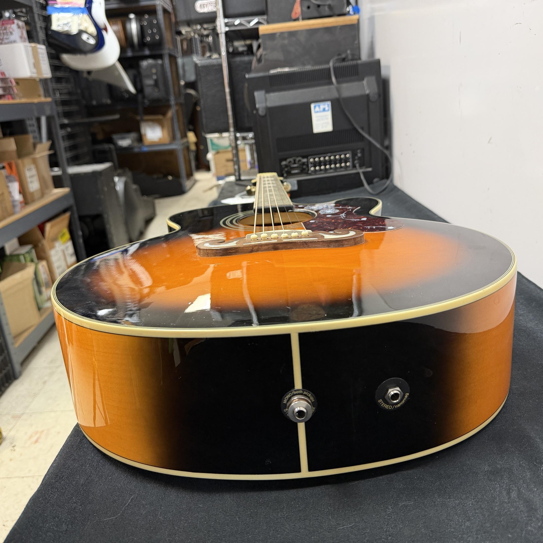 Used Epiphone EJ-200CE VS Super Jumbo Acoustic Electric Guitar Vintage Sunburst with Case 2011 - Image 30