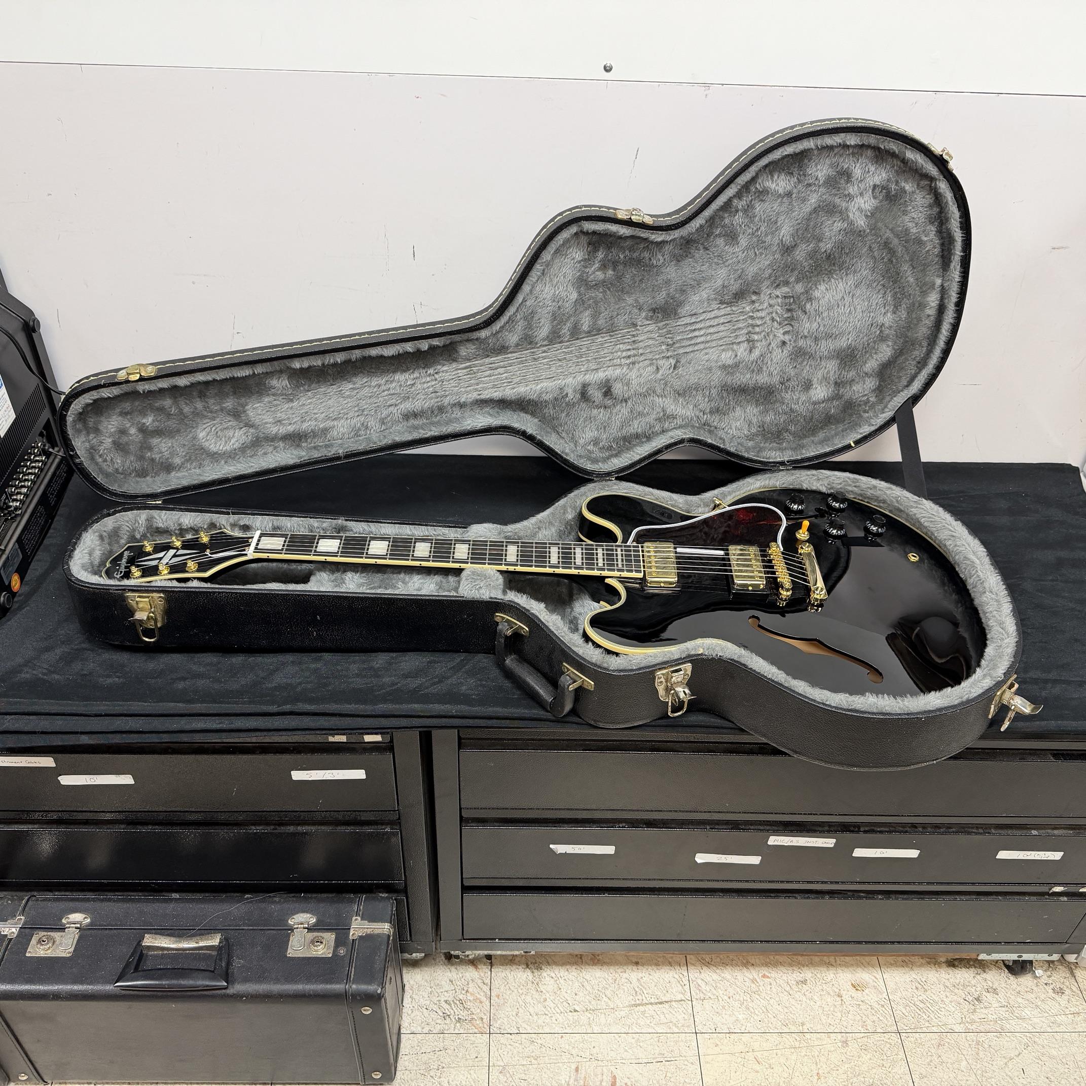 Used Epiphone ES-355 Semi-Hollowbody Electric Guitar Ebony with Original Hardshell Case 2025