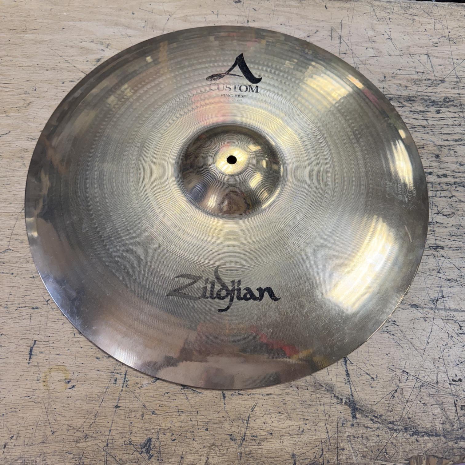 Used Zildjian 22″ A Custom Ping Ride Cymbal Brilliant 3732 grams