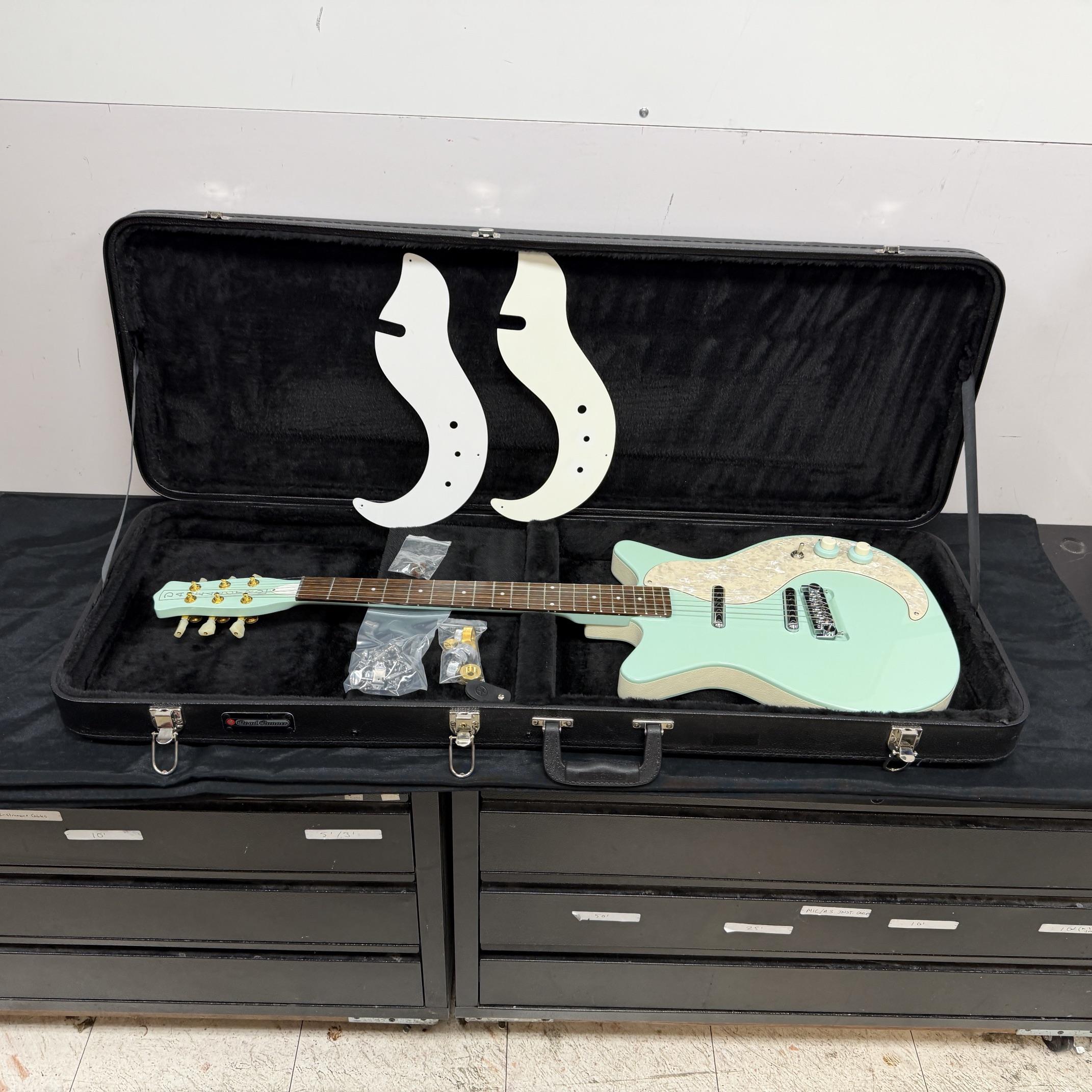 Used Danelectro 59 M Sea Foam Electric Guitar with Case and Extras