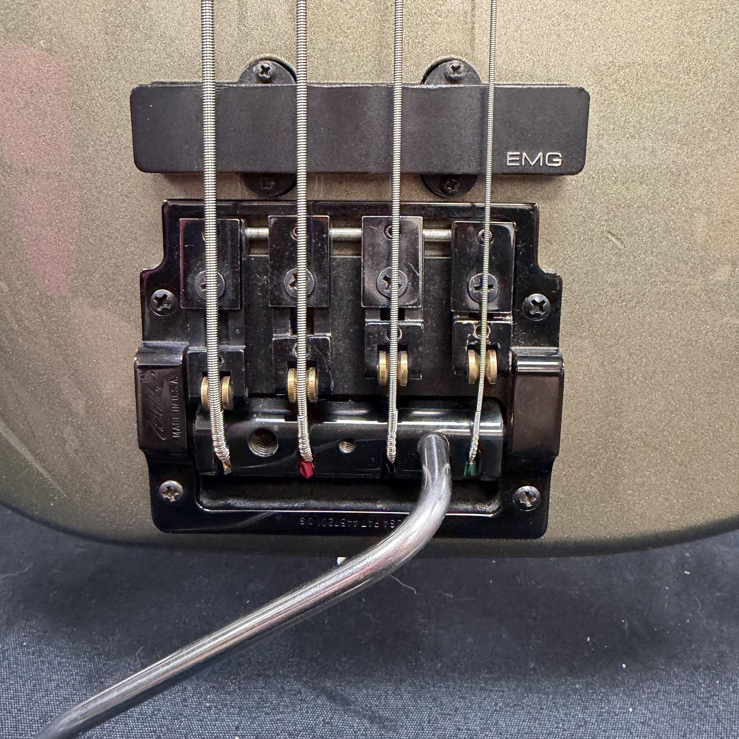 Vintage Fender P-J Bass 4-String Electric Bass Guitar Silver Jade Made in Japan Factory Kahler Tremolo Bridge Active EMG Pickups 1985-1986 - Image 10