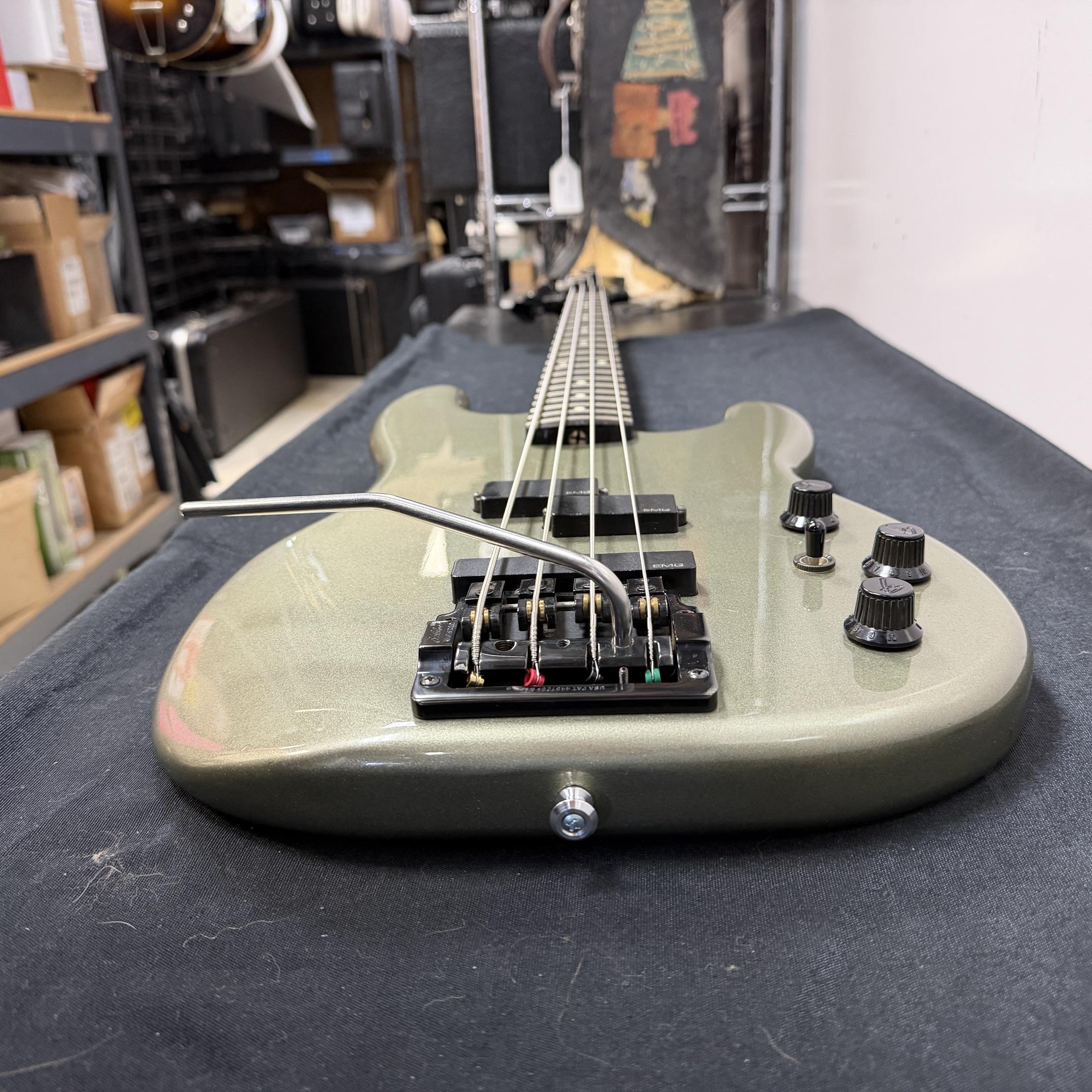 Vintage Fender P-J Bass 4-String Electric Bass Guitar Silver Jade Made in Japan Factory Kahler Tremolo Bridge Active EMG Pickups 1985-1986 - Image 29