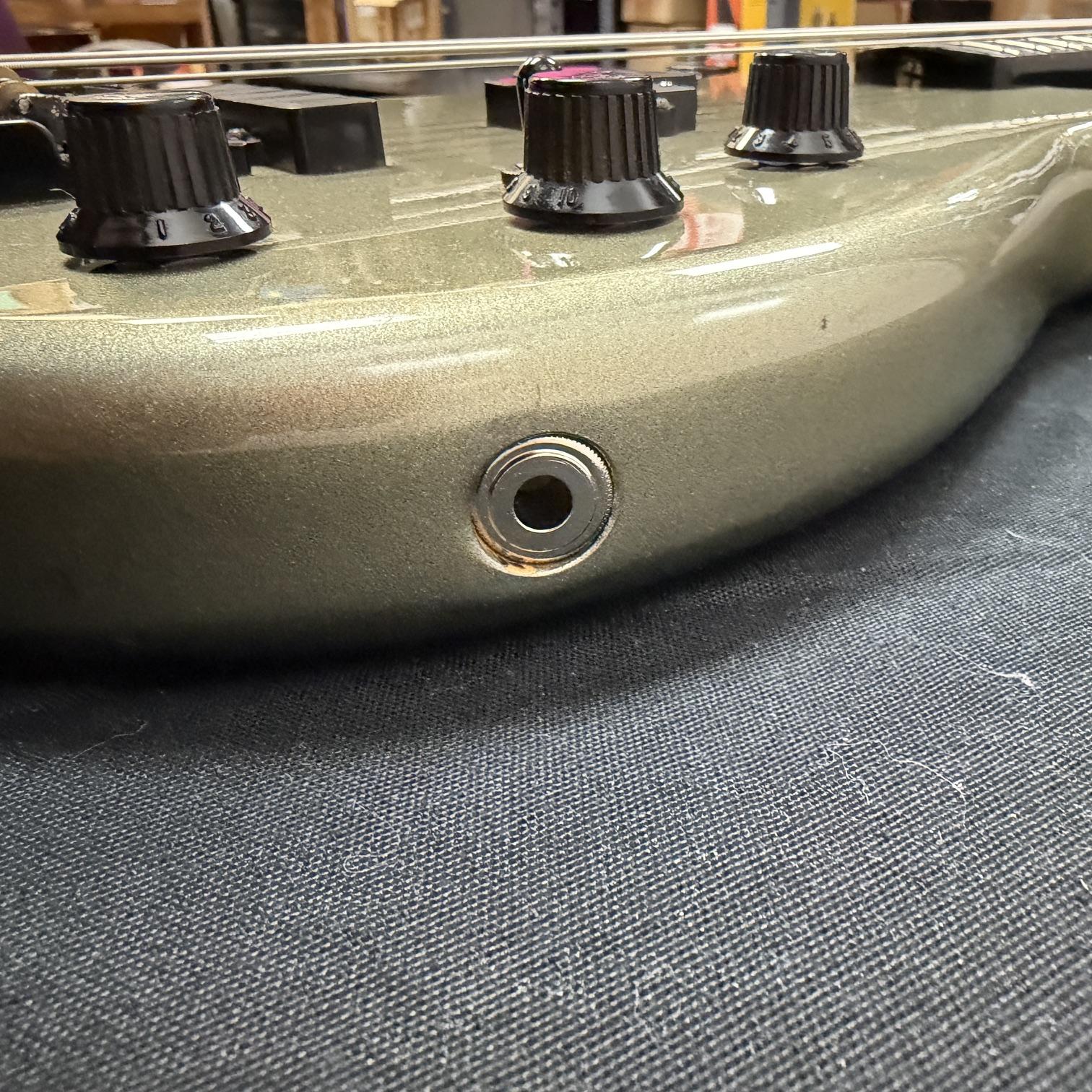 Vintage Fender P-J Bass 4-String Electric Bass Guitar Silver Jade Made in Japan Factory Kahler Tremolo Bridge Active EMG Pickups 1985-1986 - Image 30