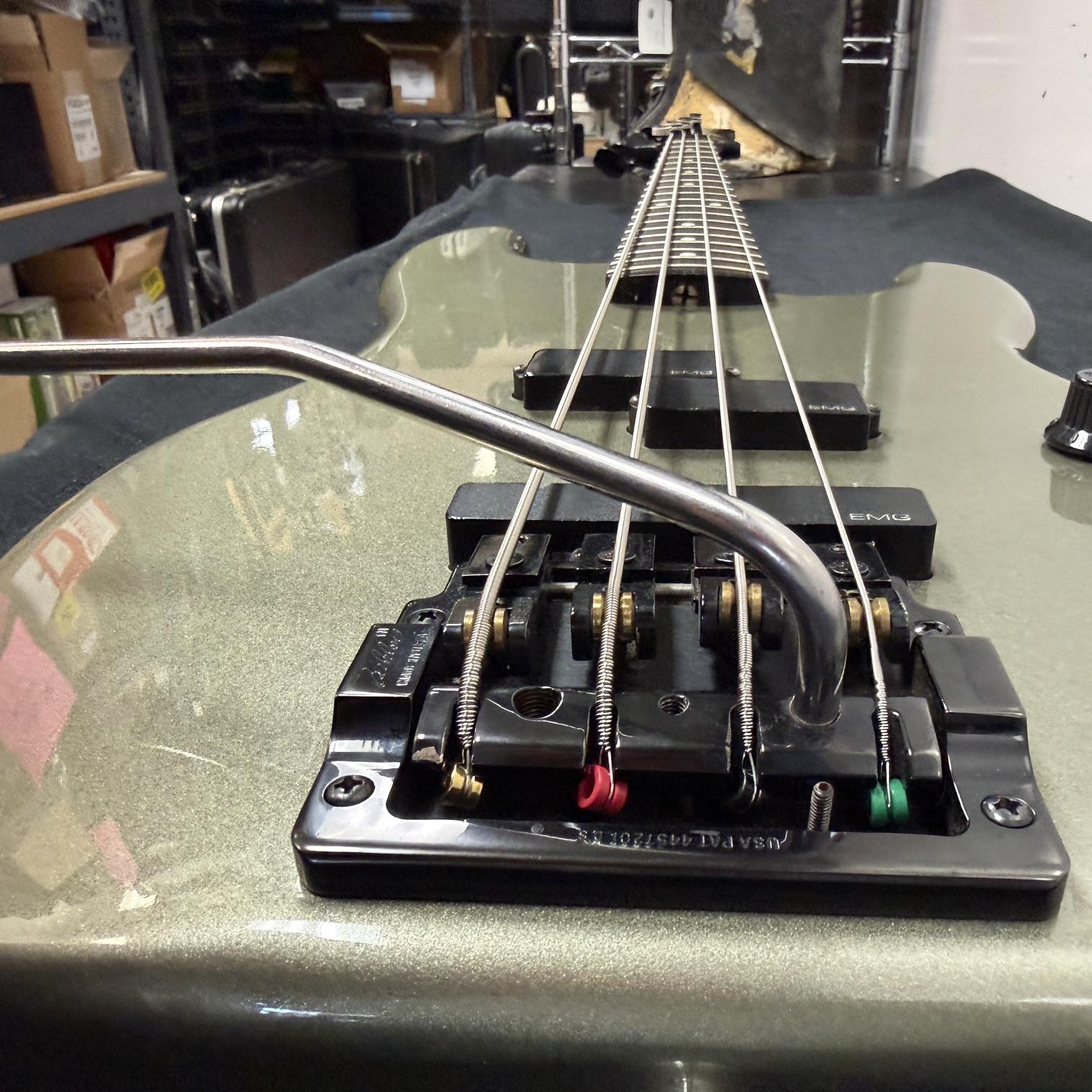 Vintage Fender P-J Bass 4-String Electric Bass Guitar Silver Jade Made in Japan Factory Kahler Tremolo Bridge Active EMG Pickups 1985-1986 - Image 31