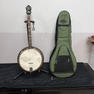 Vintage Slingerland May Bell 428 19 Fret 4-string Tenor Banjo with resonator and Leedy Gig Bag