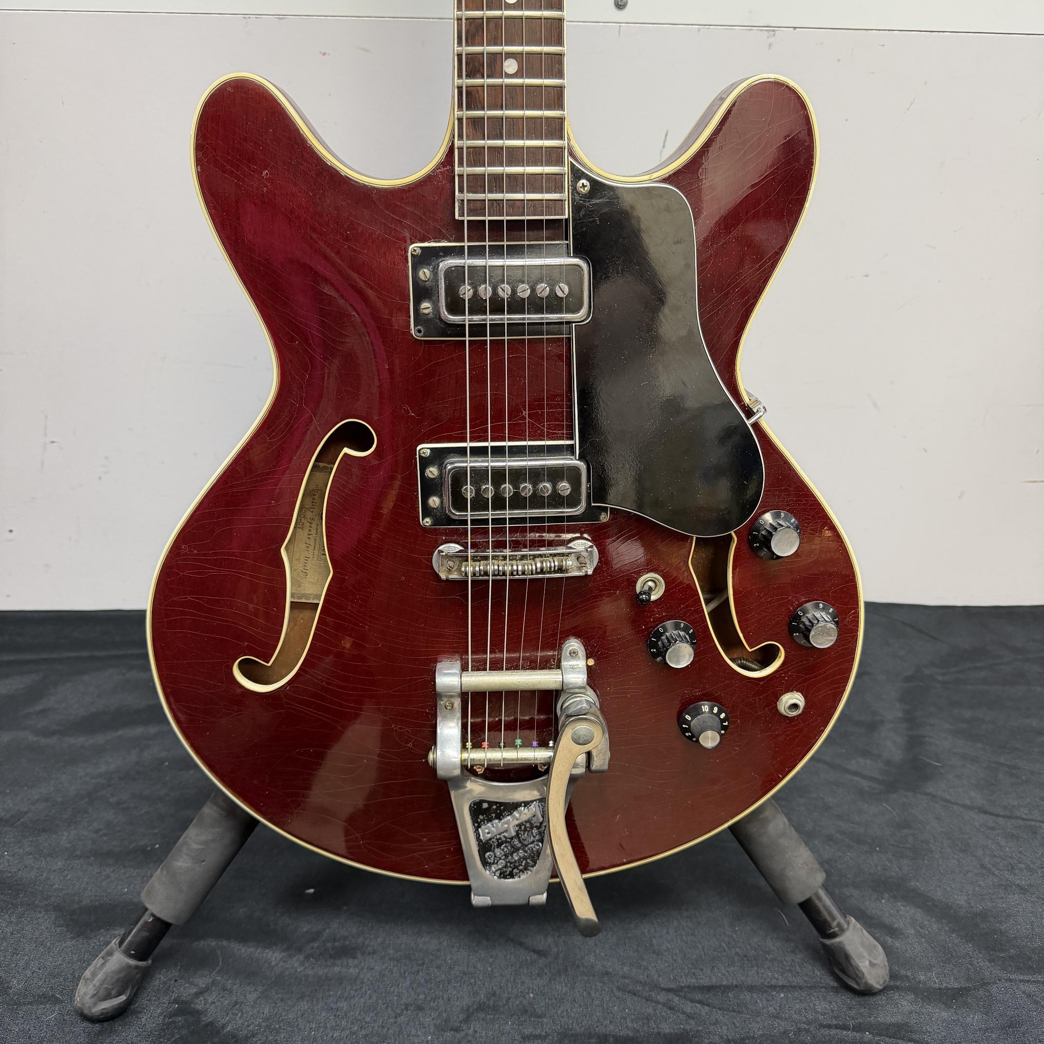 Vintage Standel 420-CV Semi-Hollowbody Electric Guitar 60's Made in the USA with Case Bigsby - Image 7