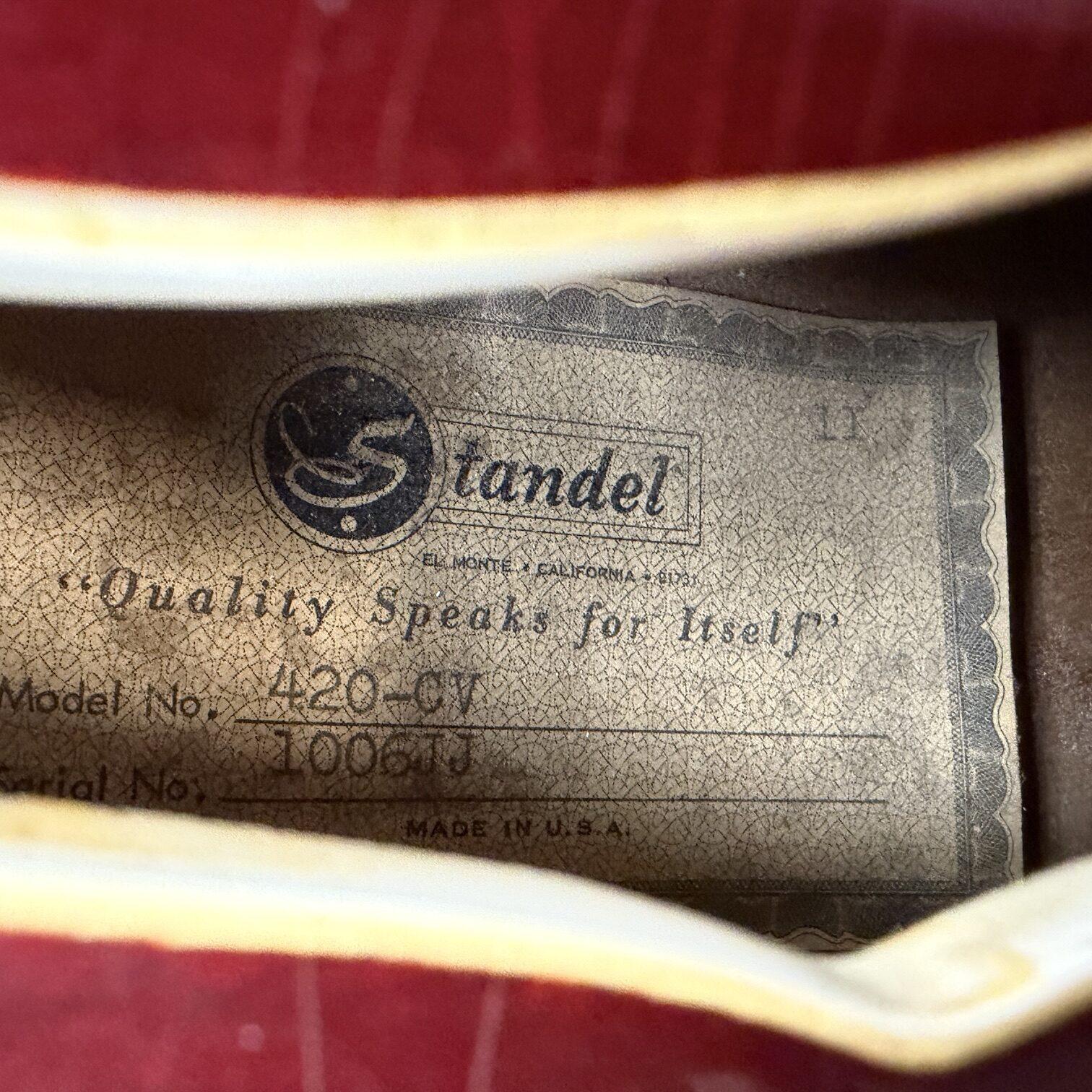 Vintage Standel 420-CV Semi-Hollowbody Electric Guitar 60's Made in the USA with Case Bigsby - Image 14
