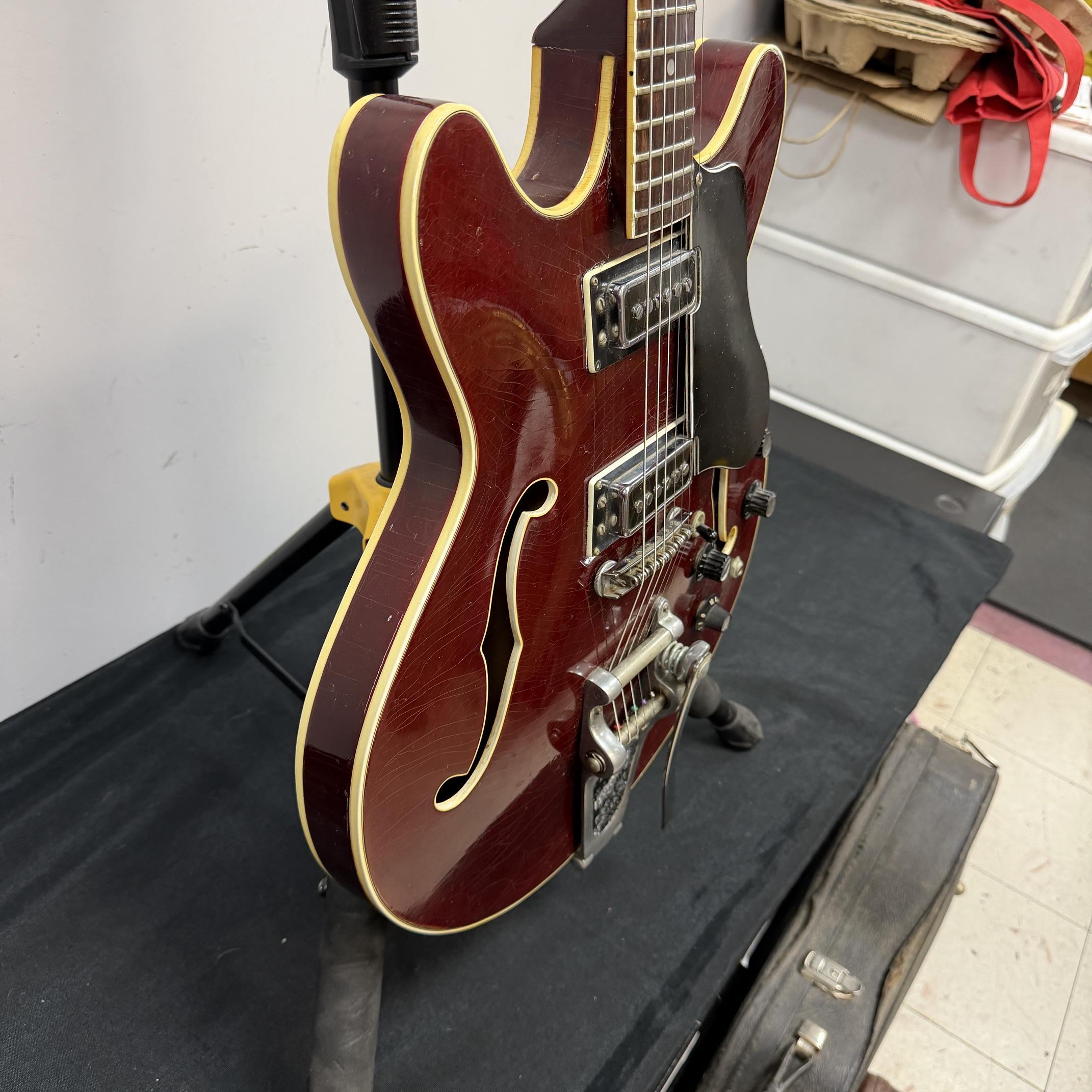 Vintage Standel 420-CV Semi-Hollowbody Electric Guitar 60's Made in the USA with Case Bigsby - Image 15