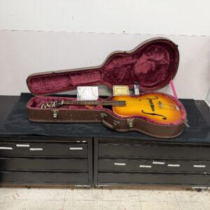 Used Epiphone Masterbilt Olympic Archtop Acoustic Electric Guitar with Case Honey Burst 2016