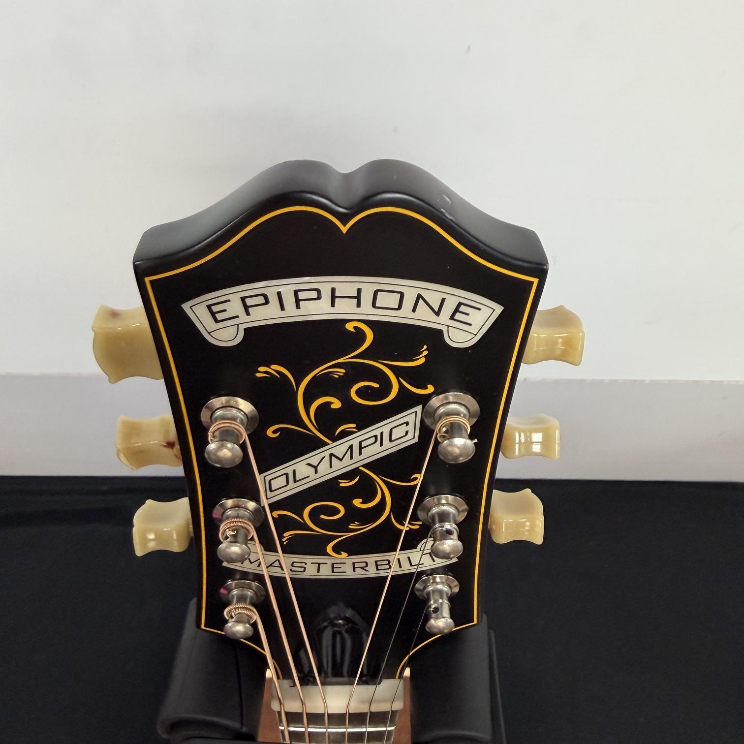 Used Epiphone Masterbilt Olympic Archtop Acoustic Electric Guitar with Case Honey Burst 2016 - Image 3