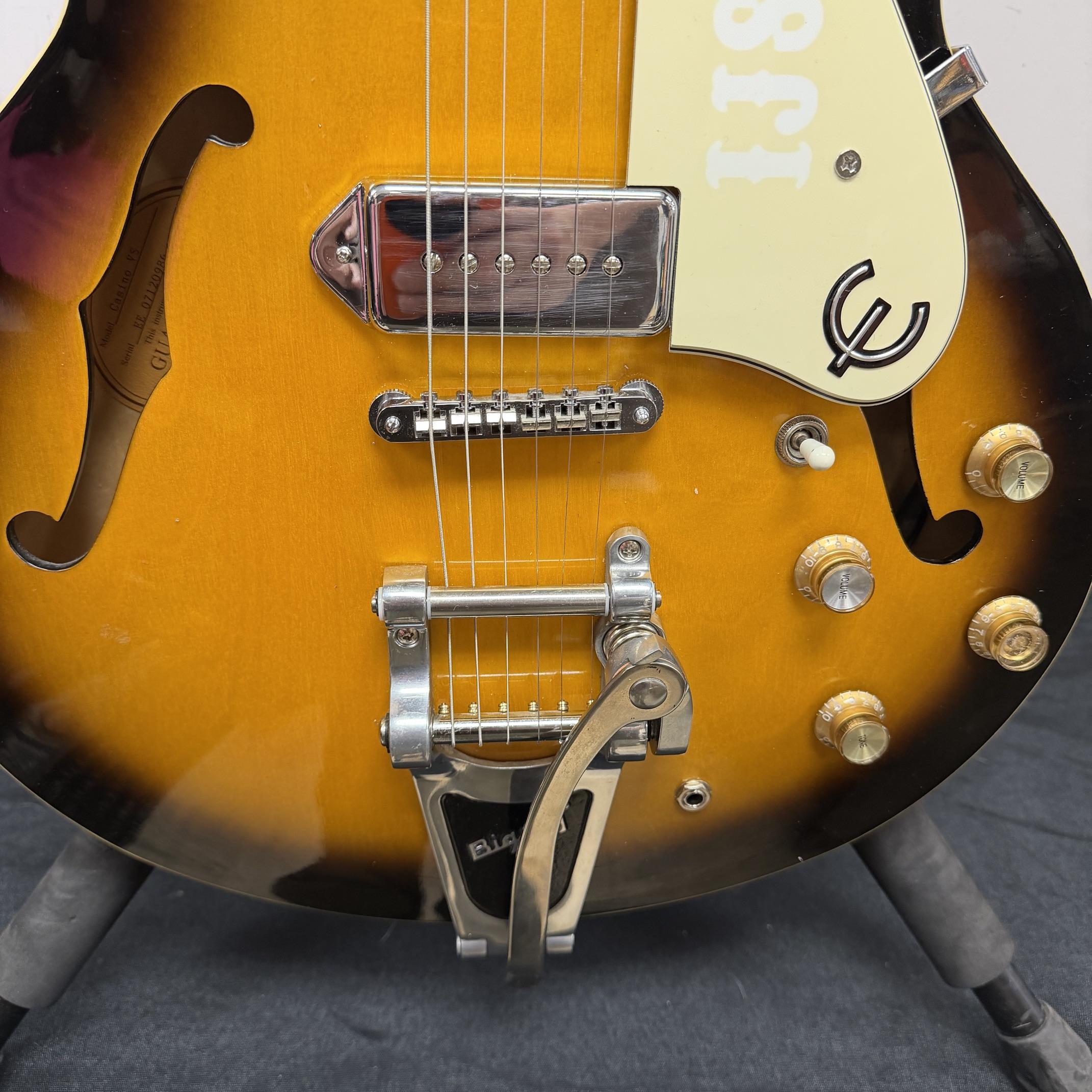 Used Epiphone Casino VS Hollowbody Electric Guitar Bigsby Tremolo with Case Vintage Sunburst 2007 - Image 11