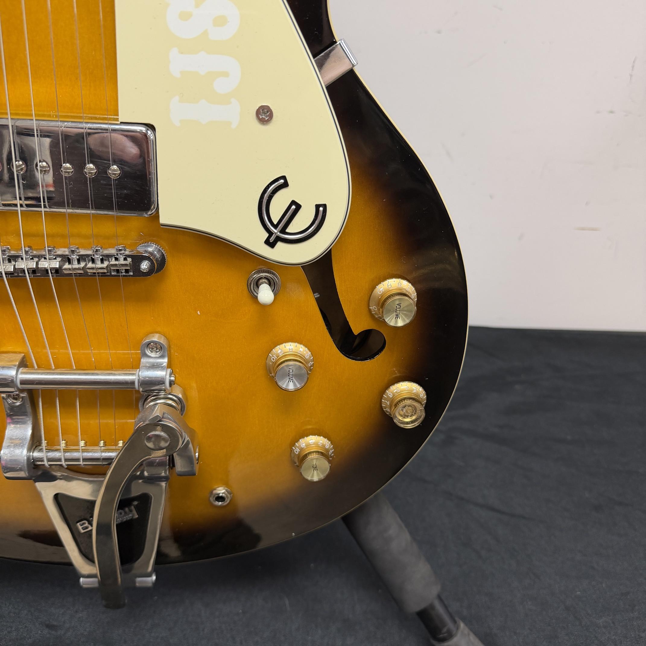 Used Epiphone Casino VS Hollowbody Electric Guitar Bigsby Tremolo with Case Vintage Sunburst 2007 - Image 12