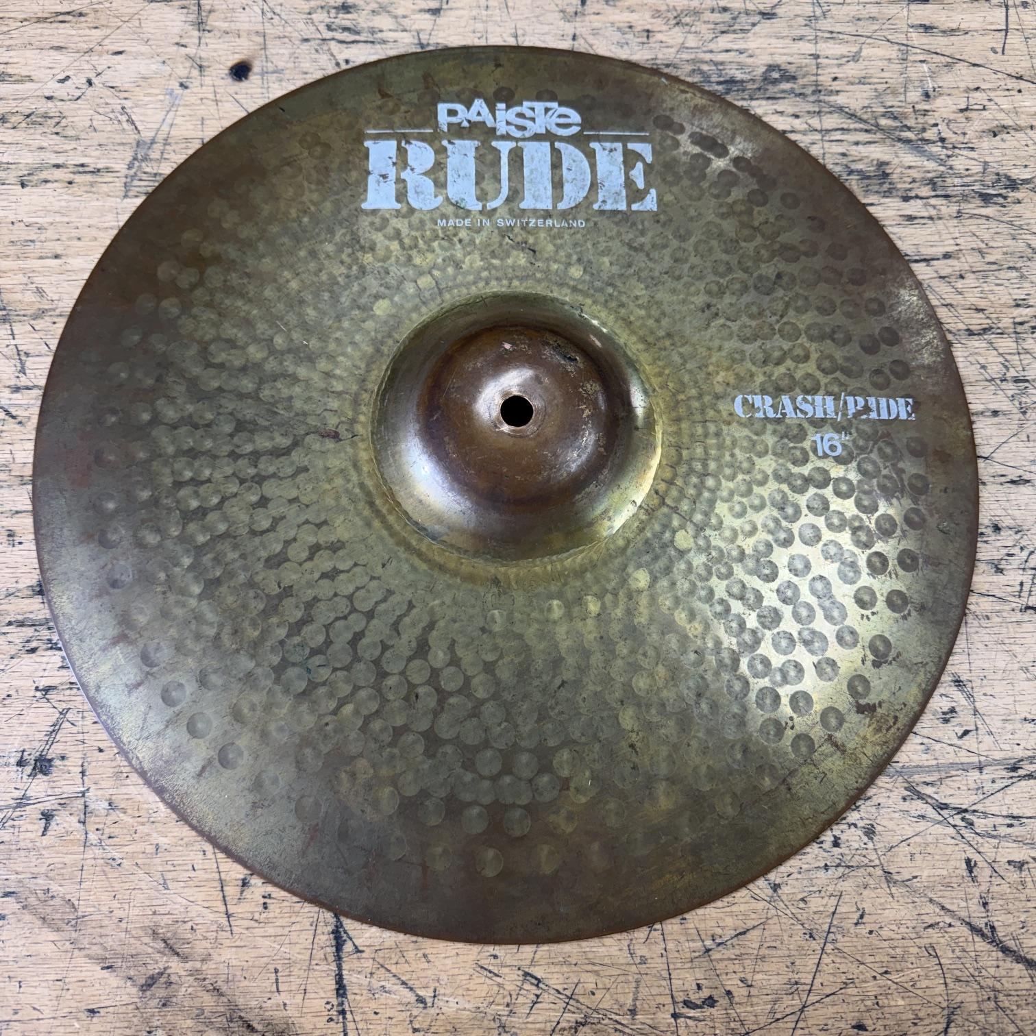 Used Paiste Rude 16" Crash Ride Cymbal Made in Switzerland 1314 grams