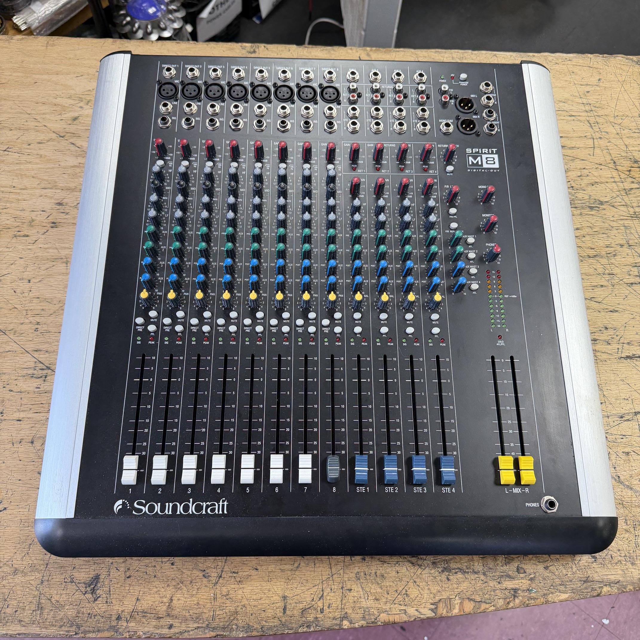 Used Soundcraft Spirit M8 Mixing Board 8-channel Mixer