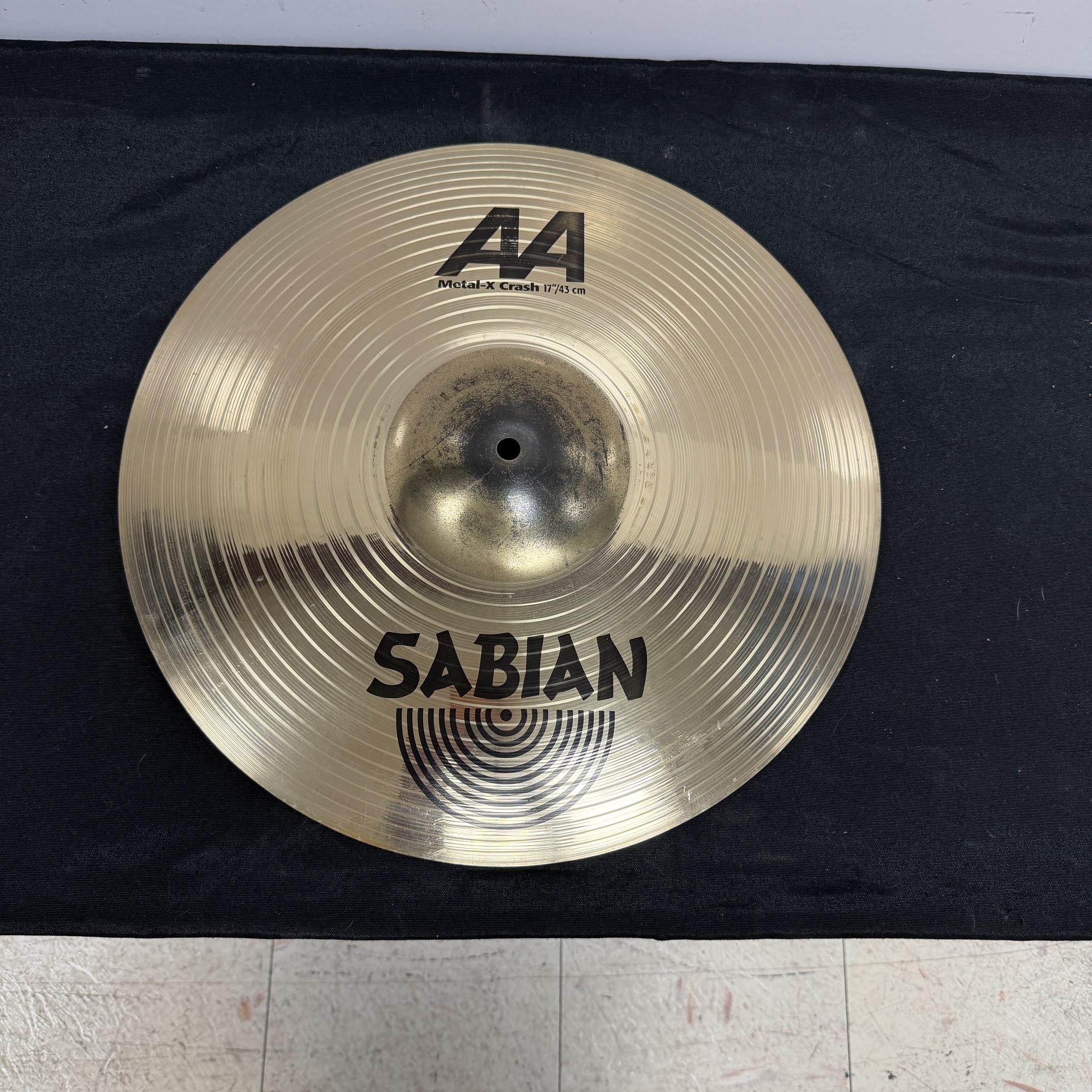Used Sabian AA Metal-X 17" Crash Cymbal 1358 grams