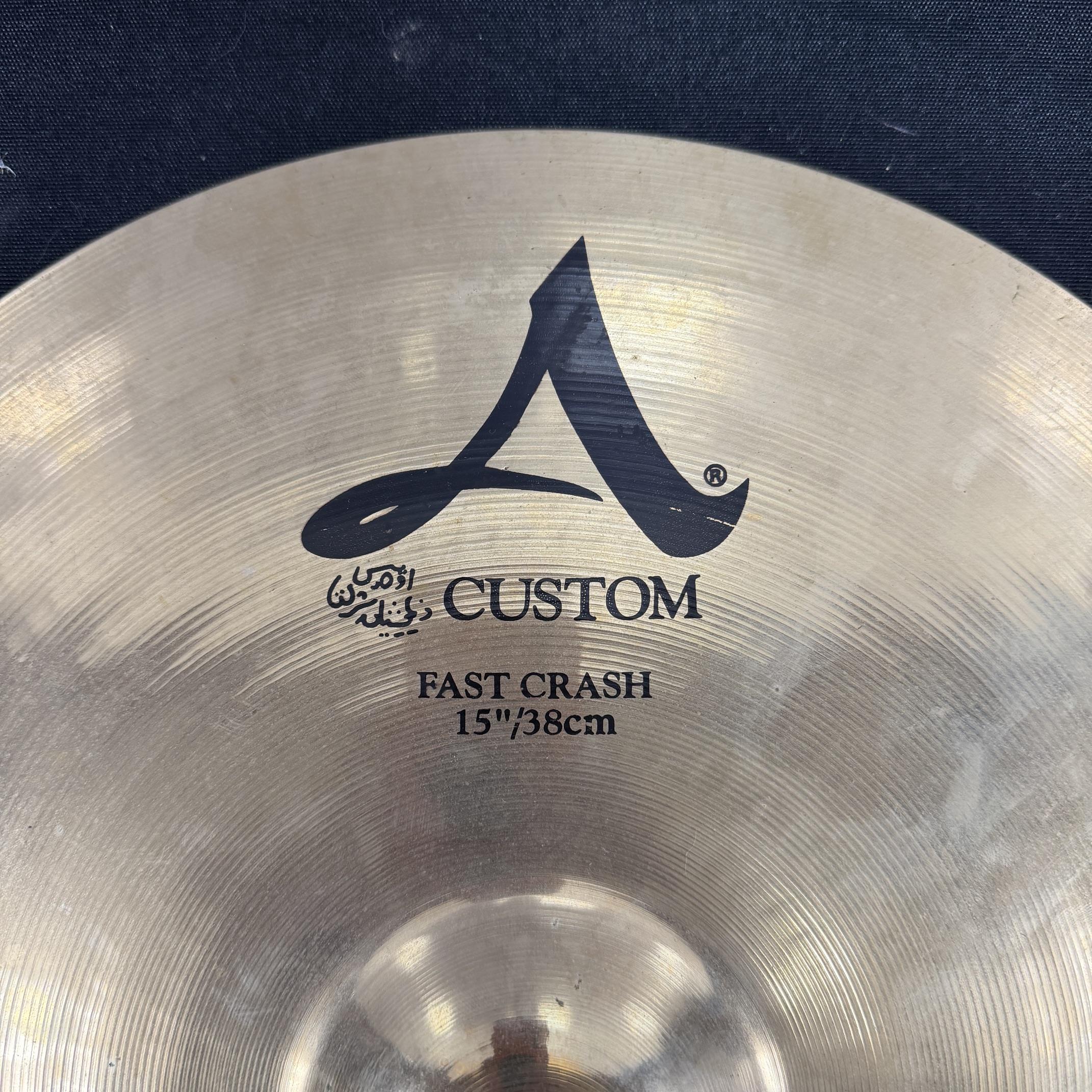 Used Zildjian A Custom 15" Fast Crash Cymbal 782 grams - Image 2