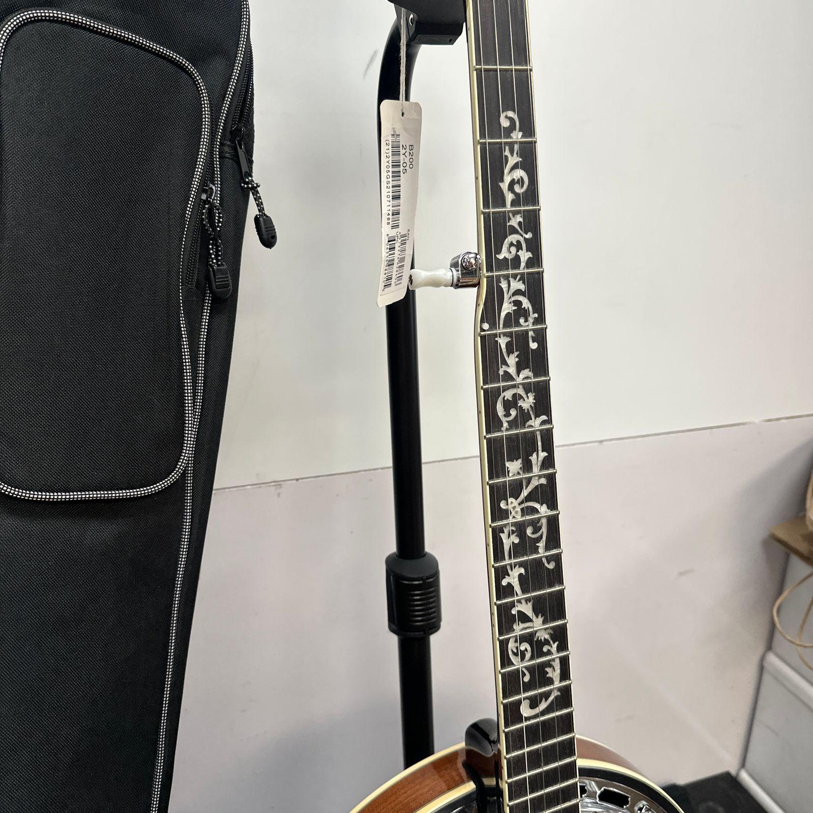 NOS Ibanez B200 5-String Resonator Banjo w/ Gig Bag - Image 6