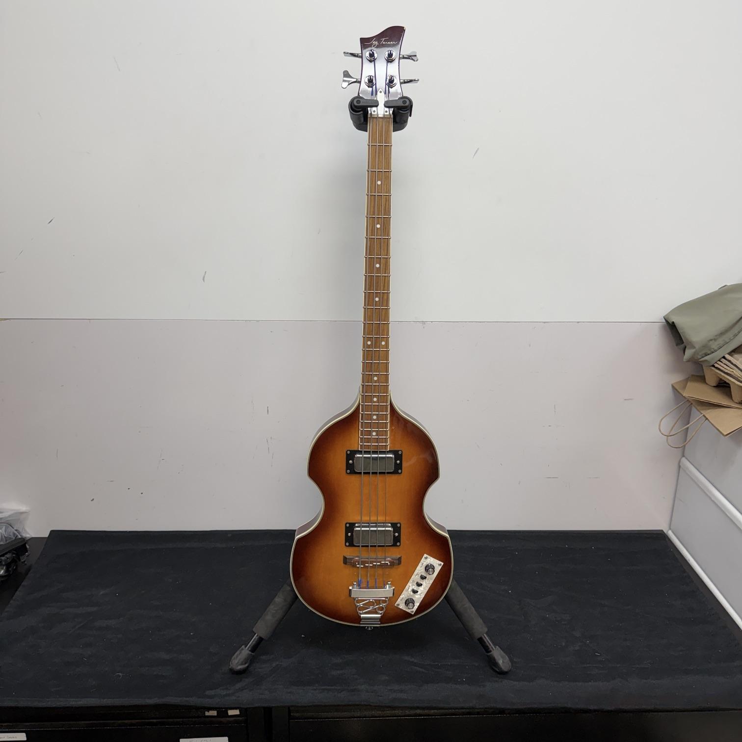 Used Jay Turser JTB-2B 4-String Semi-Hollow Body Electric Bass Guitar with Case - Image 2
