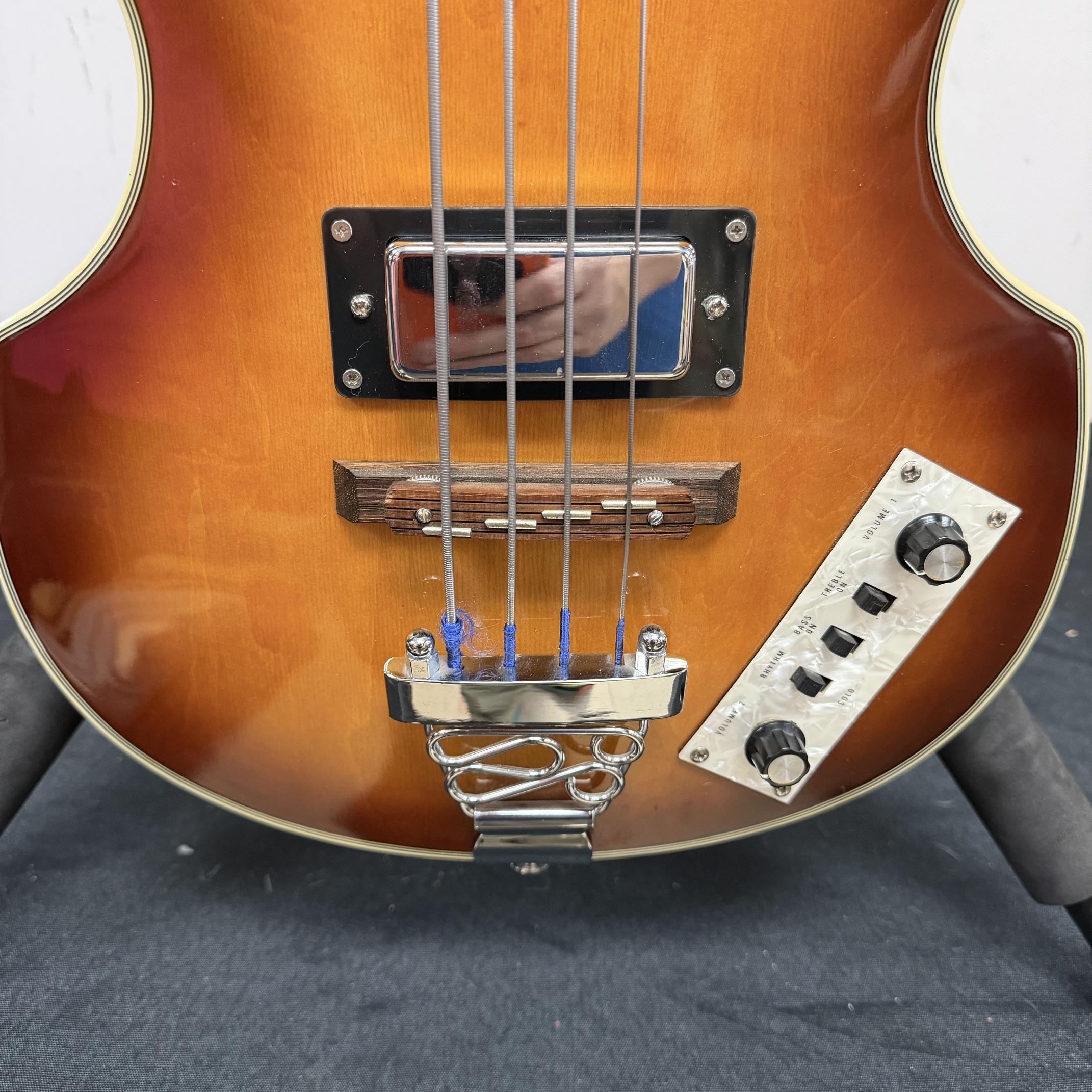 Used Jay Turser JTB-2B 4-String Semi-Hollow Body Electric Bass Guitar with Case - Image 10