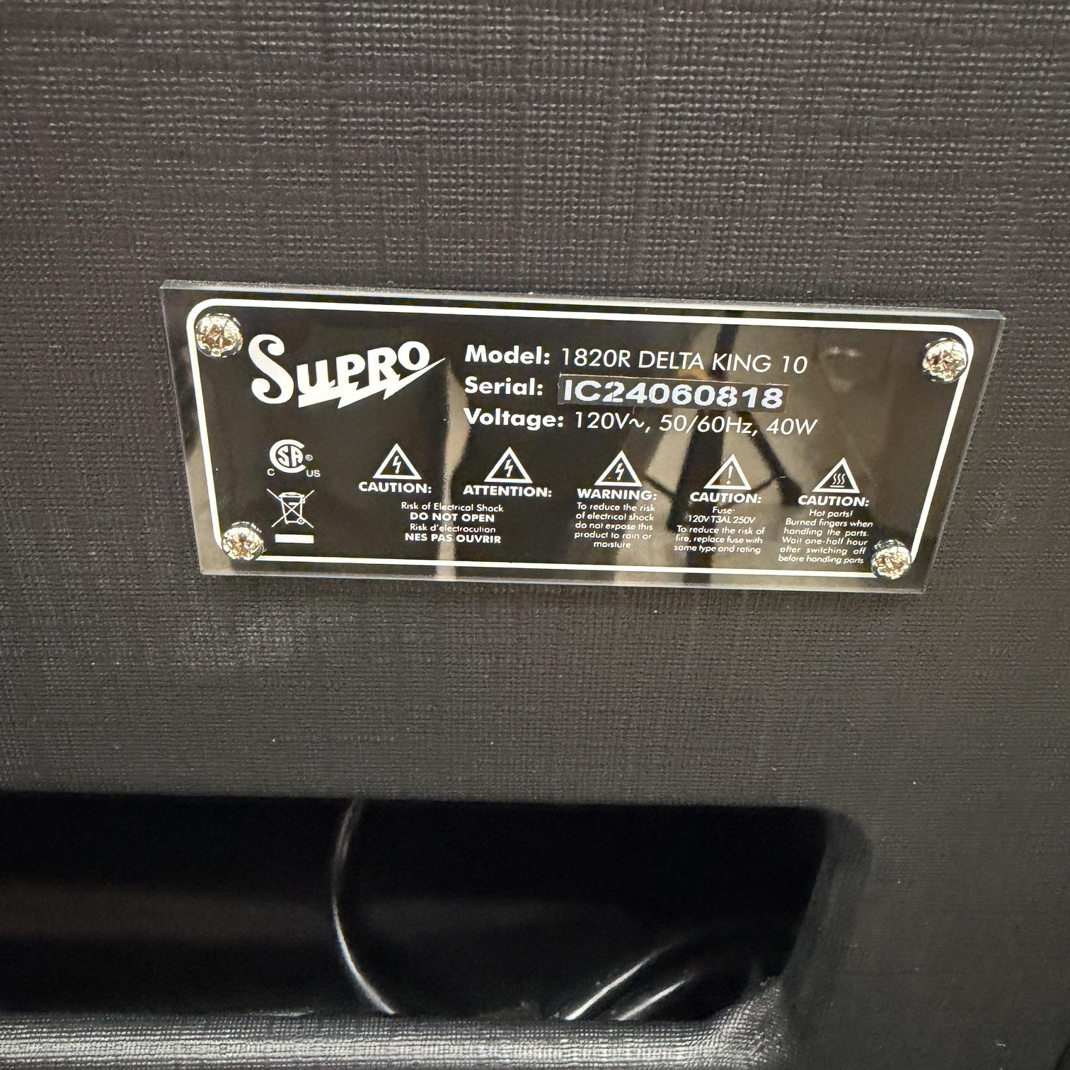 Used Supro 1820R Delta King 10 1x10 5W Tube Guitar Combo Amp Regular Black with Manual - Image 10