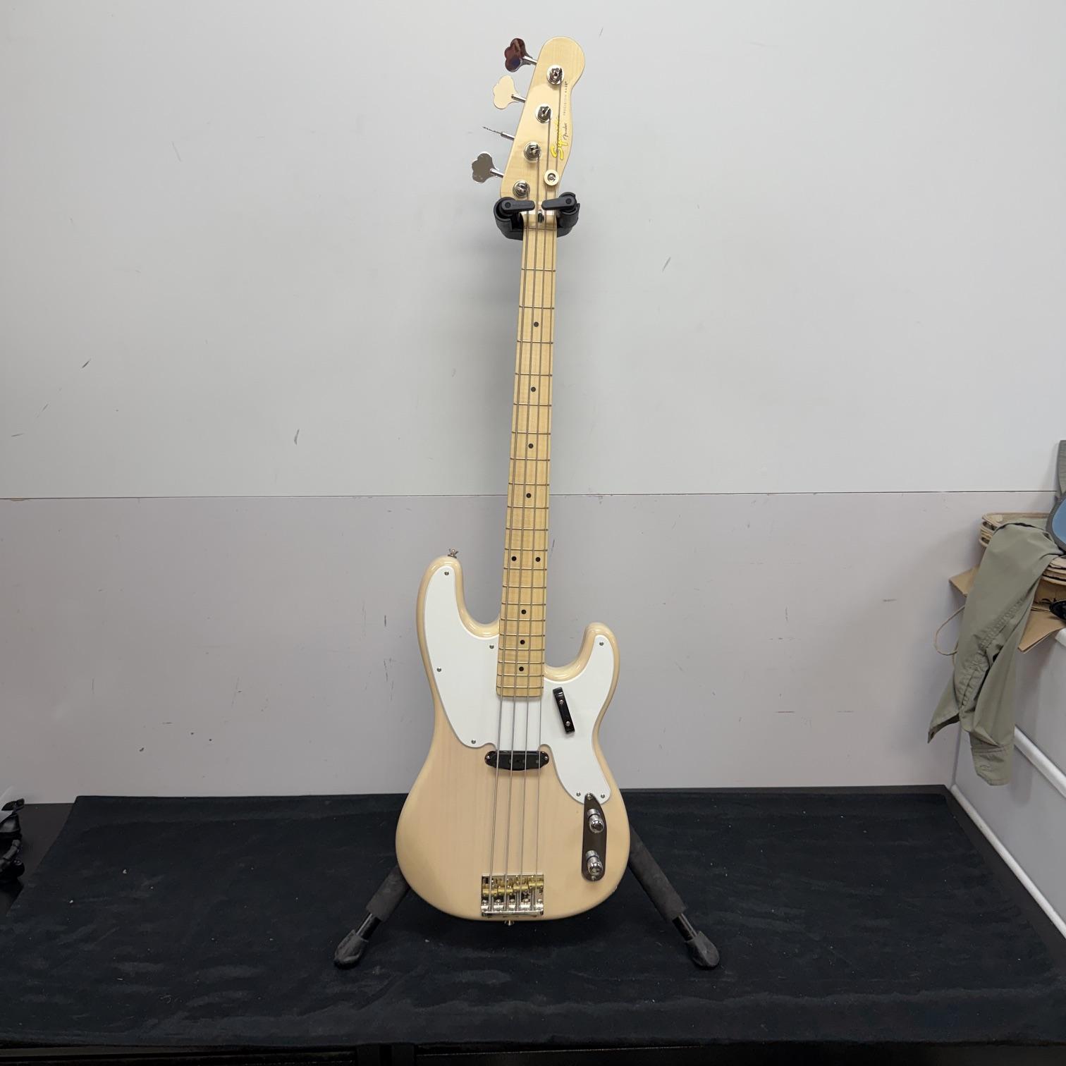 Used Squier Classic Vibe 50's Precision P Bass Electric Bass Guitar White Blonde 2019
